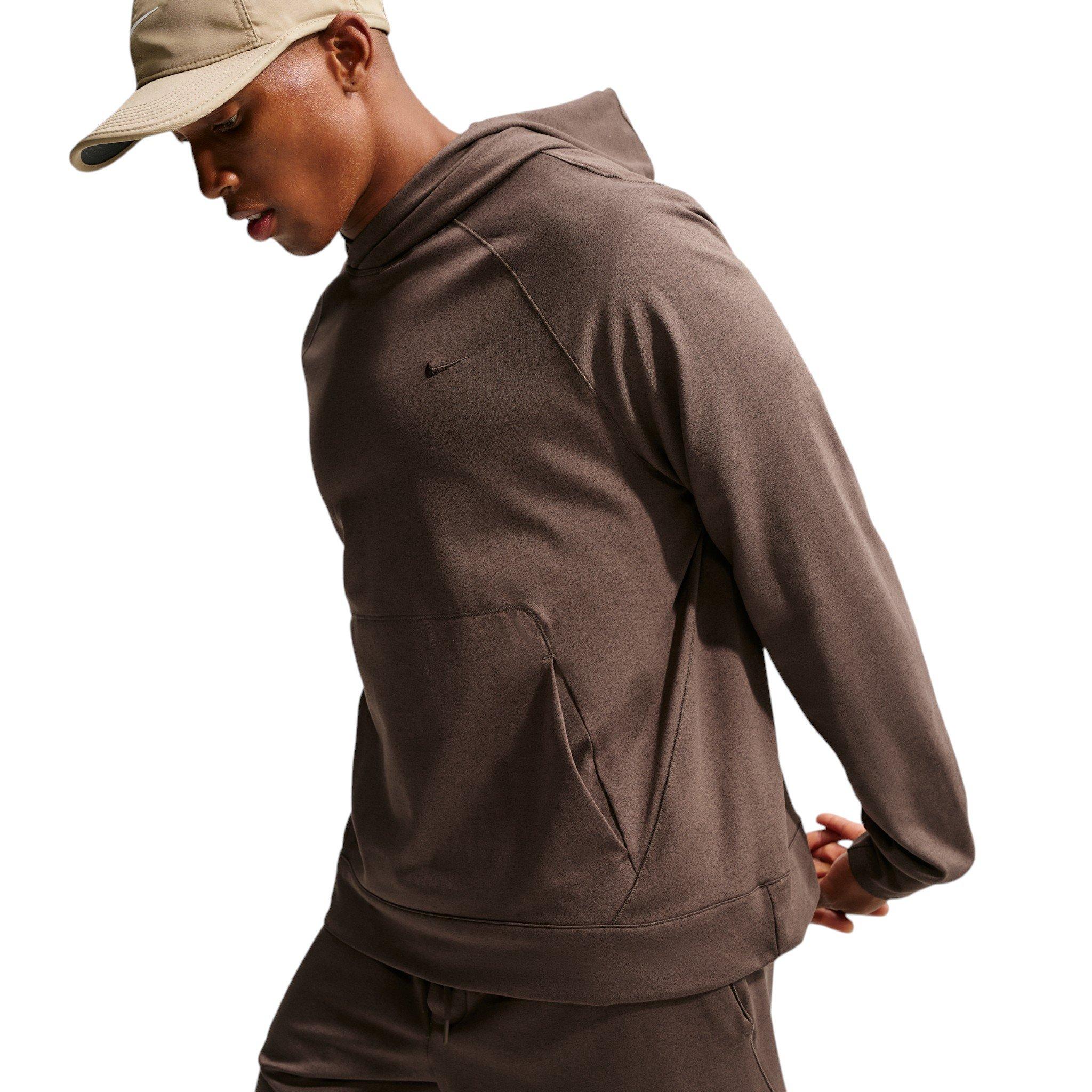 Nike Men's Primary NanoKnit Dri-FIT UV Protection Pullover Performance Hoodie - BROWN
