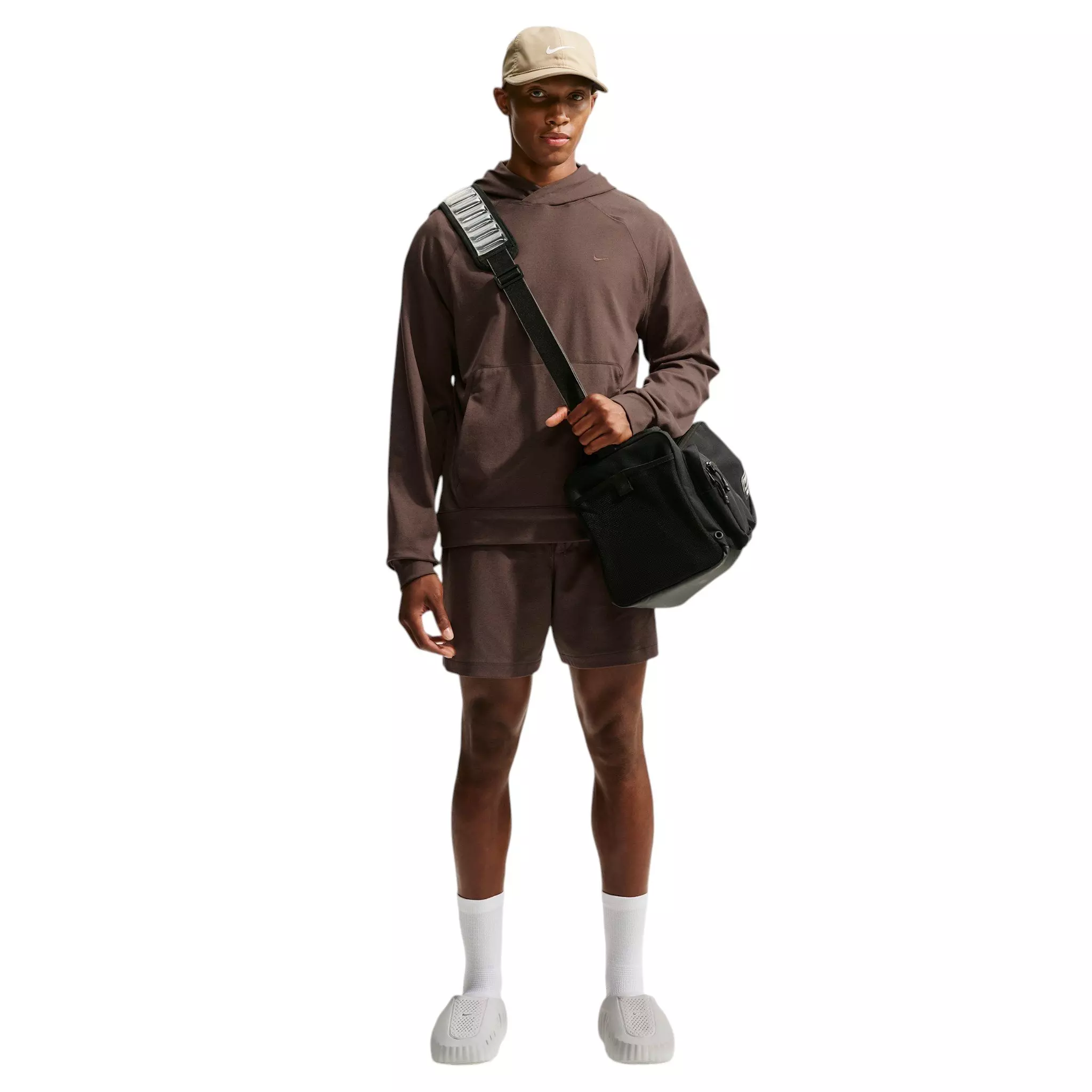Nike Men's Primary NanoKnit Dri-FIT UV Protection Pullover Performance Hoodie - BROWN