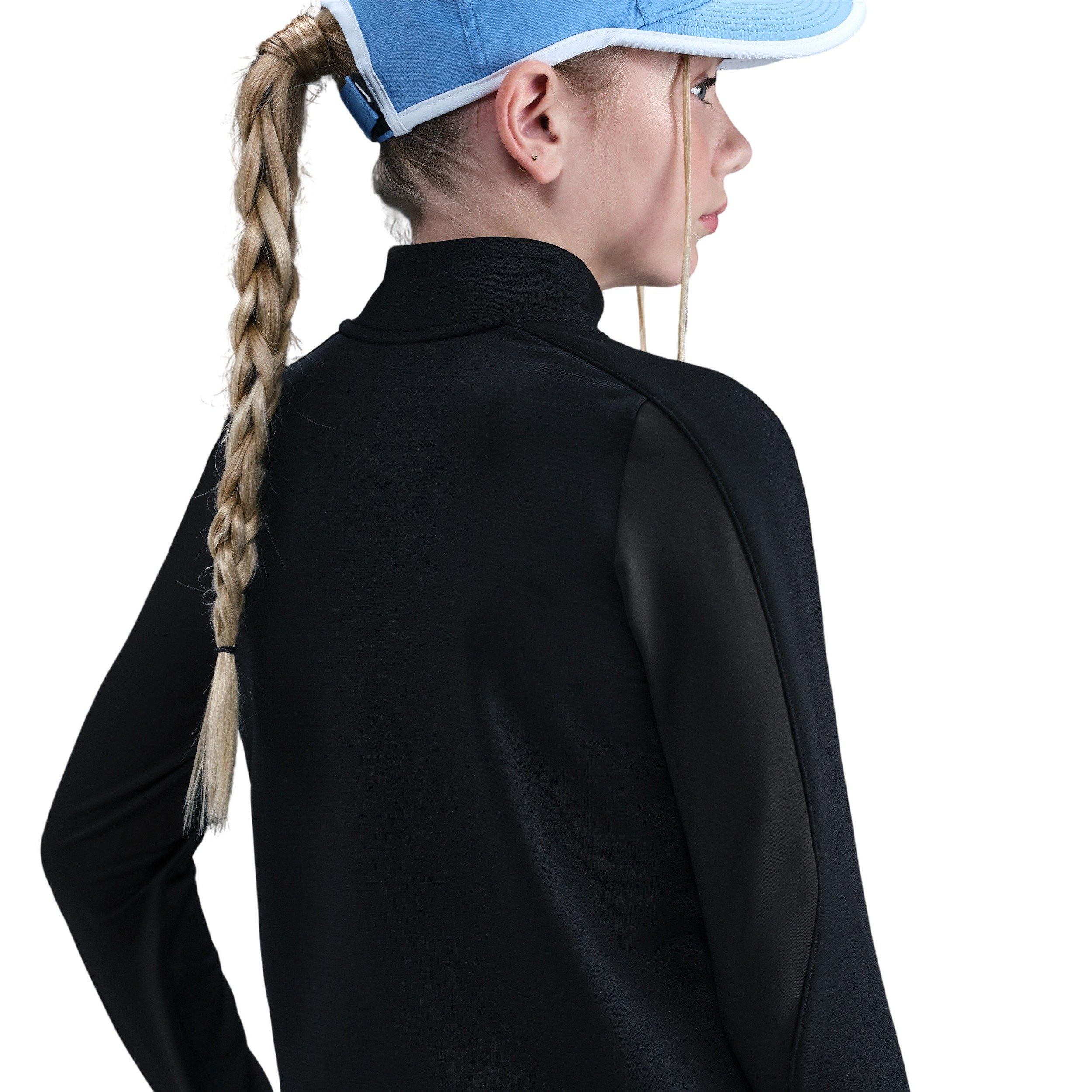 Nike Pro Therma-FIT 1/2-Zip Long Sleeve Big Girls' Black Top