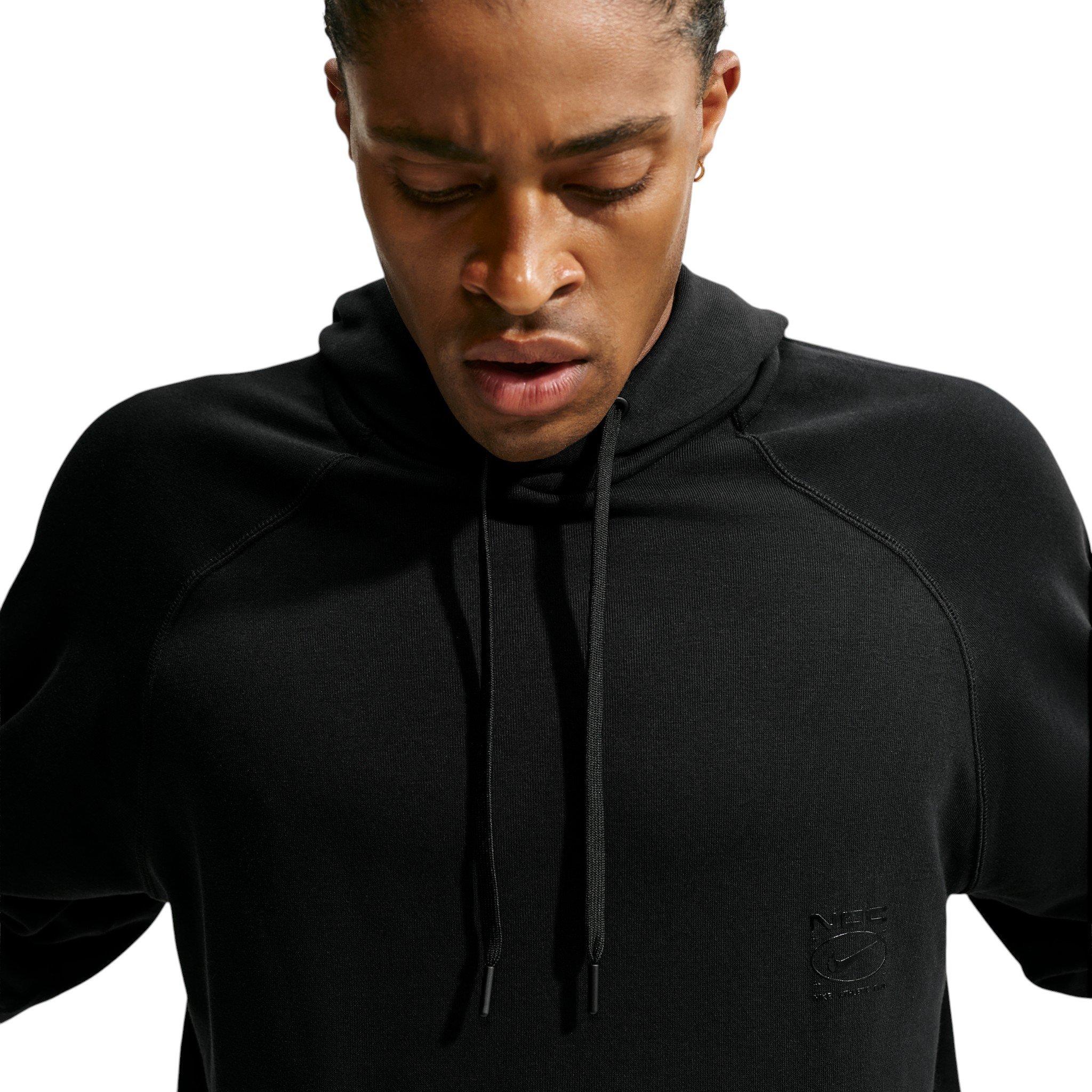 Nike Men's N.A.C. Dri-FIT Oversized Fleece Training Hoodie - BLACK Thumbnail View 3
