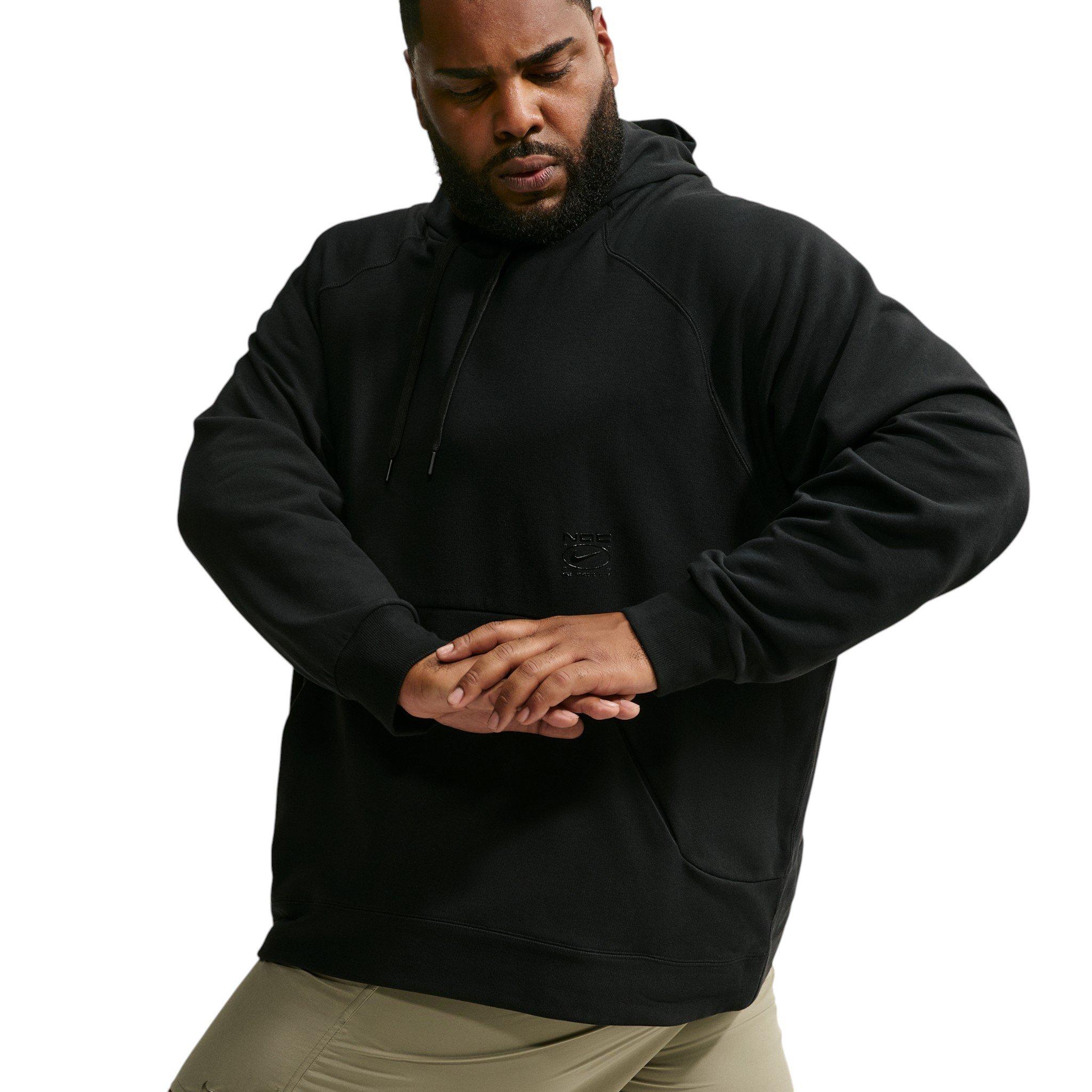 Nike Men's N.A.C. Dri-FIT Oversized Fleece Training Hoodie - BLACK Thumbnail View 8