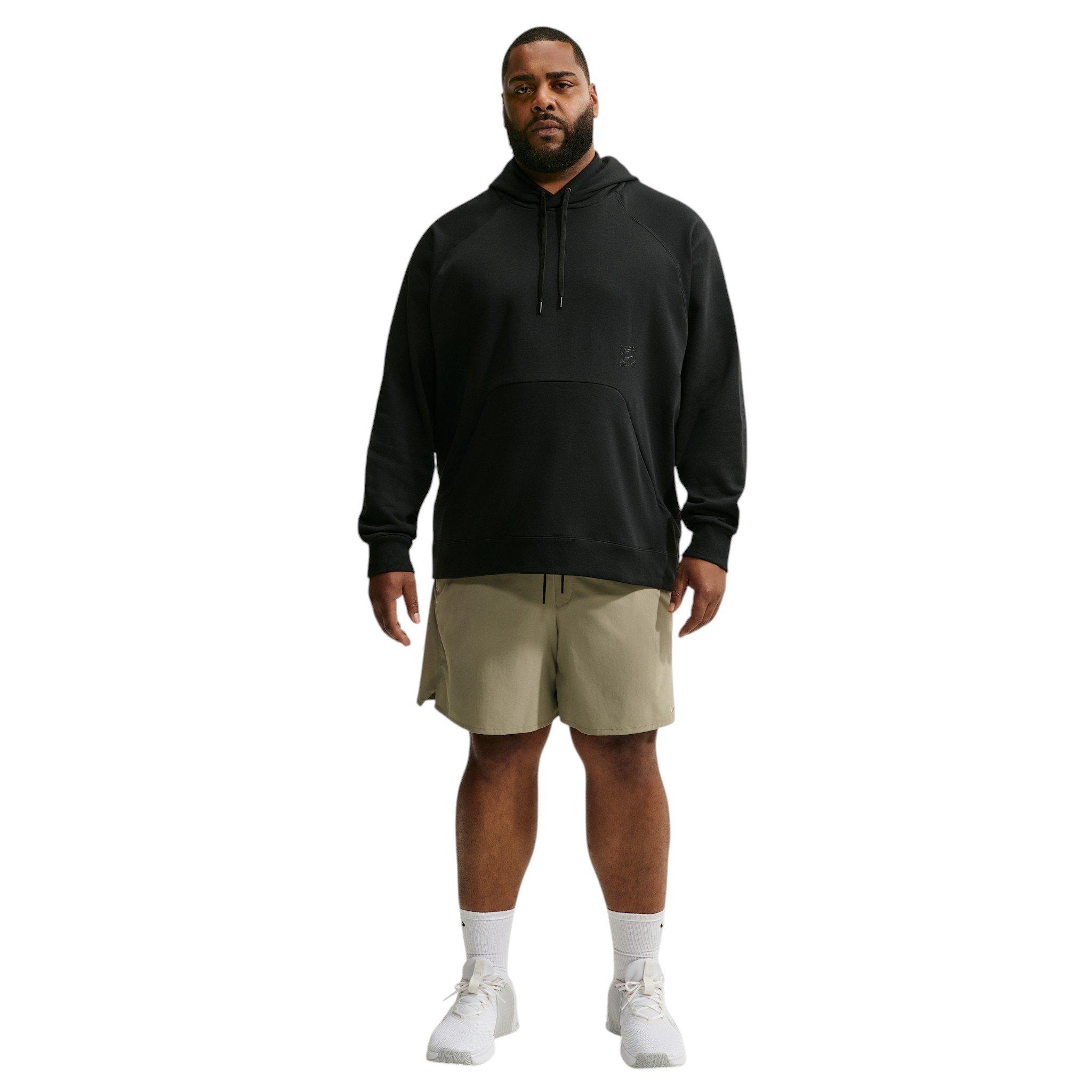 Nike Men's N.A.C. Dri-FIT Oversized Fleece Training Hoodie - BLACK Thumbnail View 9