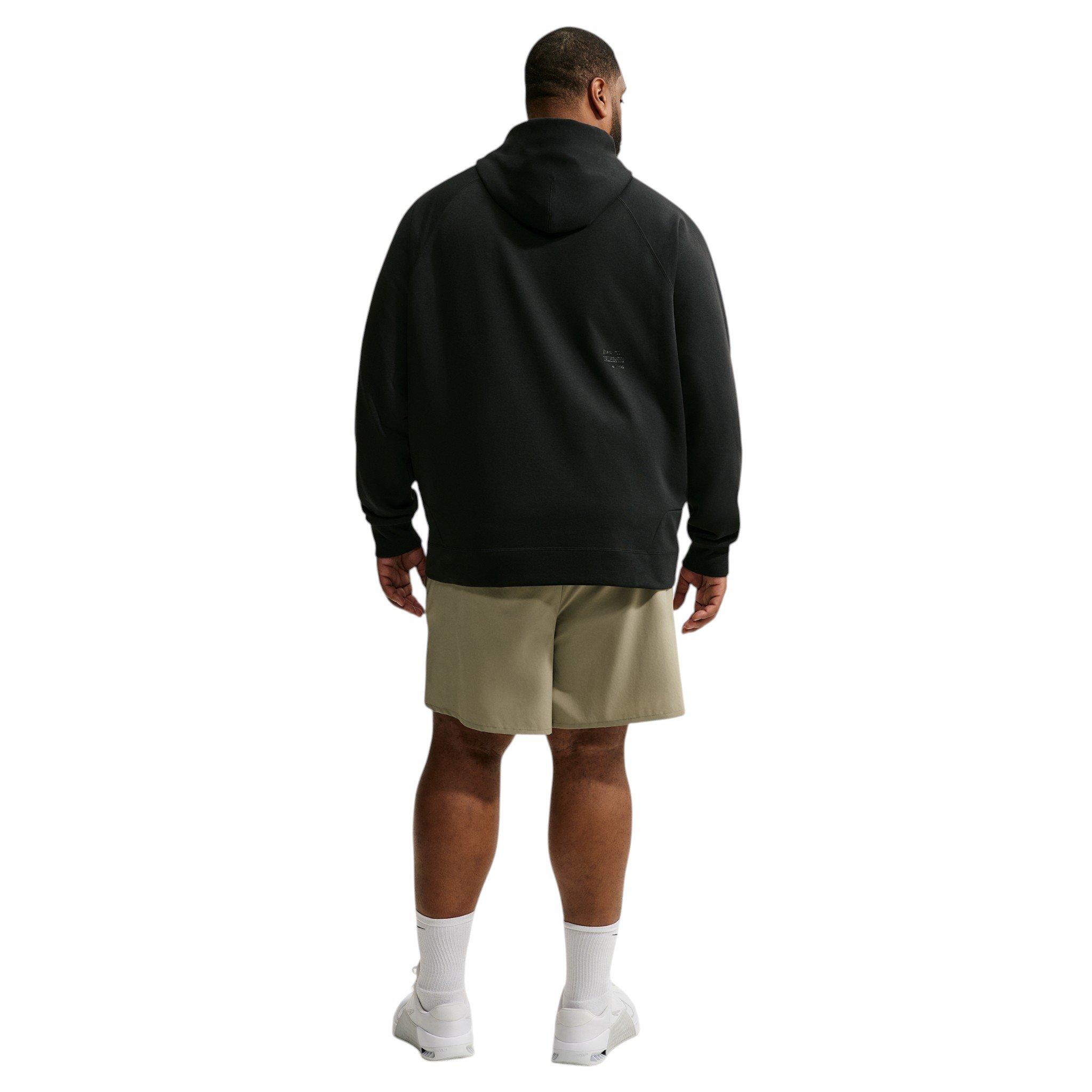 Nike Men's N.A.C. Dri-FIT Oversized Fleece Training Hoodie - BLACK Thumbnail View 10