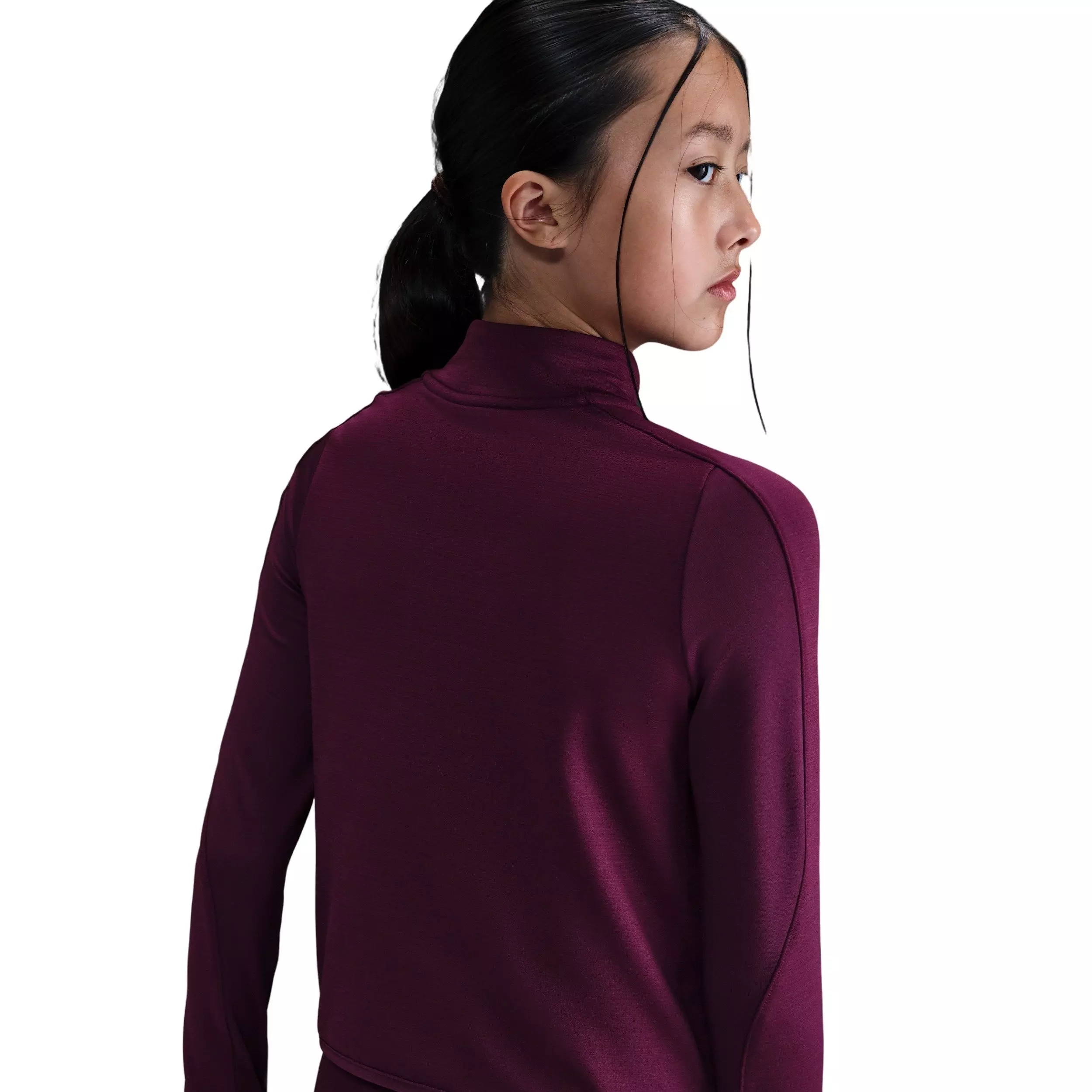 Nike Big Girls' Pro Therma-FIT 1/2-Zip Long-Sleeve Top -Burgundy - BURGUNDY