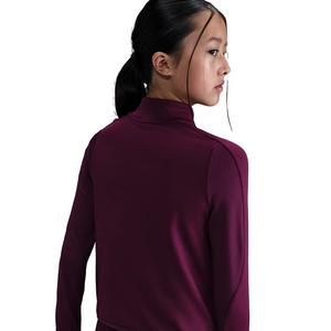 Nike Big Girls' Pro Therma-FIT 1/2-Zip Long-Sleeve Top -Burgundy