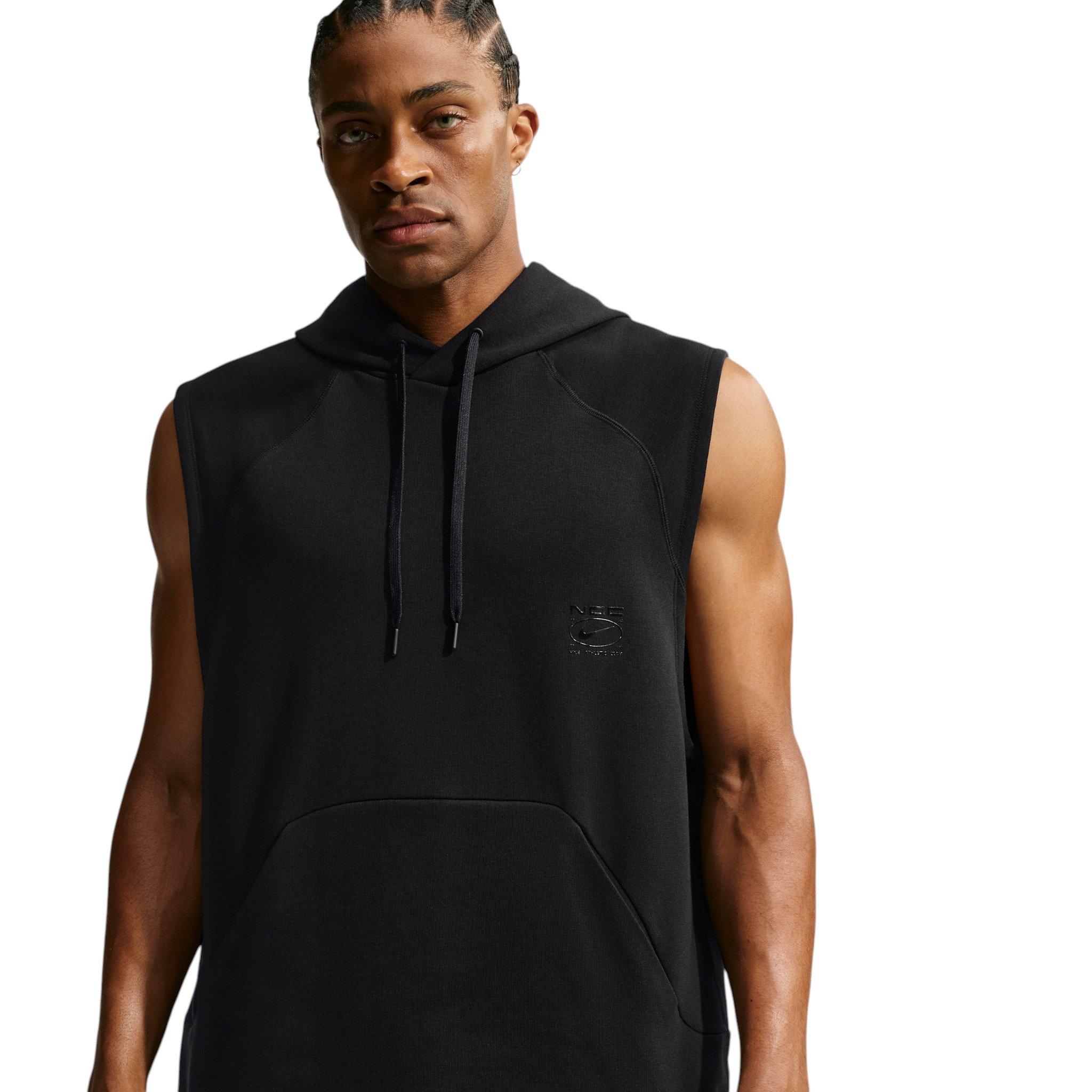 Nike Men's N.A.C. Dri-FIT Fleece Sleeveless Training Hoodie - BLACK