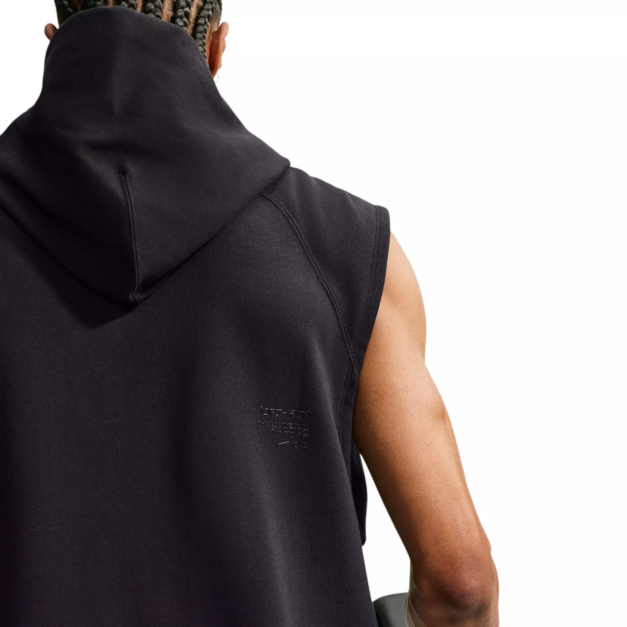 Nike Men's N.A.C. Dri-FIT Fleece Sleeveless Training Hoodie - BLACK