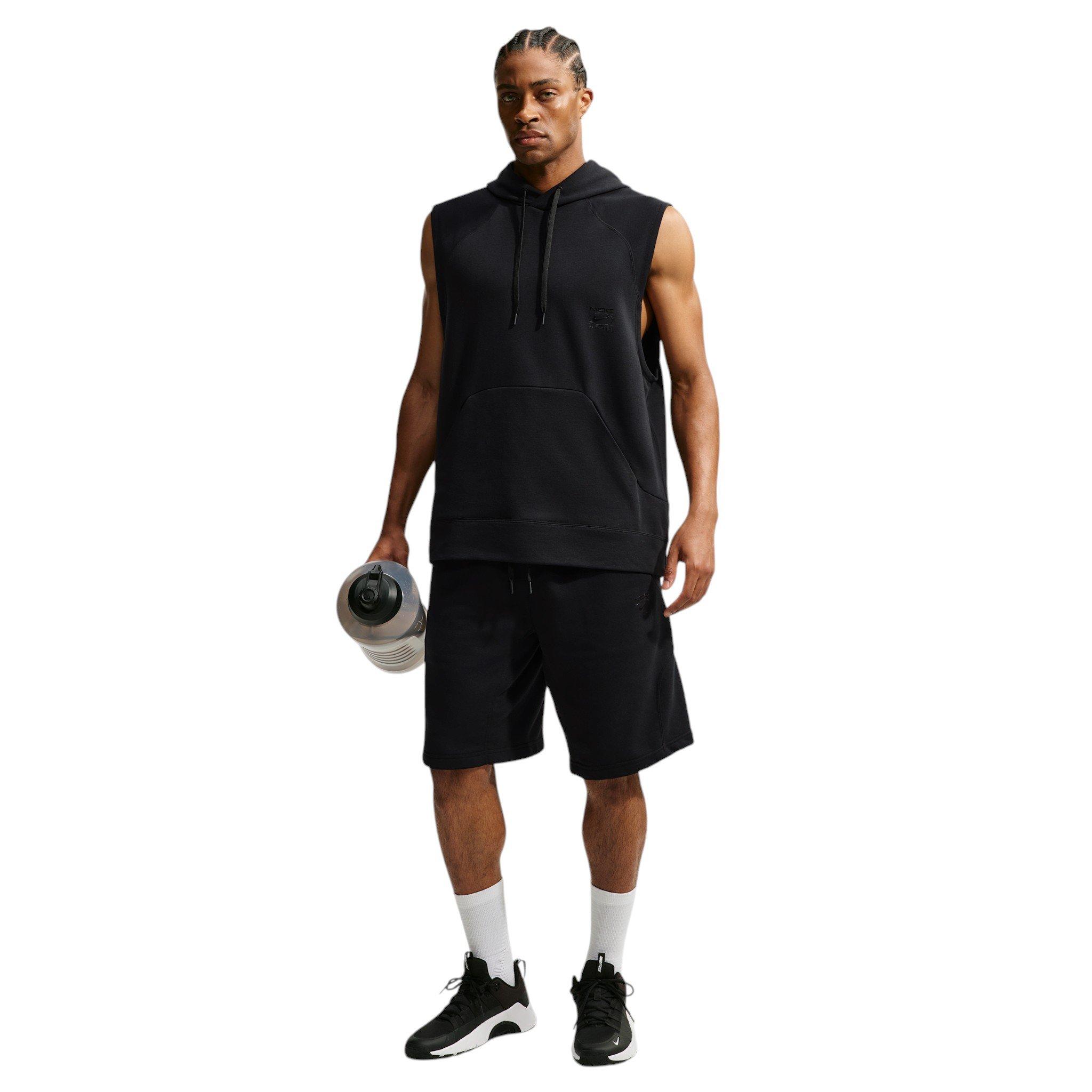 Nike Men's N.A.C. Dri-FIT Fleece Sleeveless Training Hoodie - BLACK
