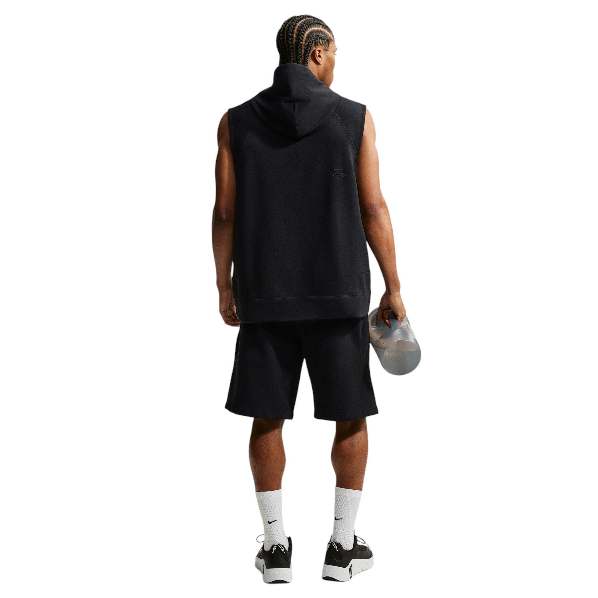 Nike Men's N.A.C. Dri-FIT Fleece Sleeveless Training Hoodie - BLACK