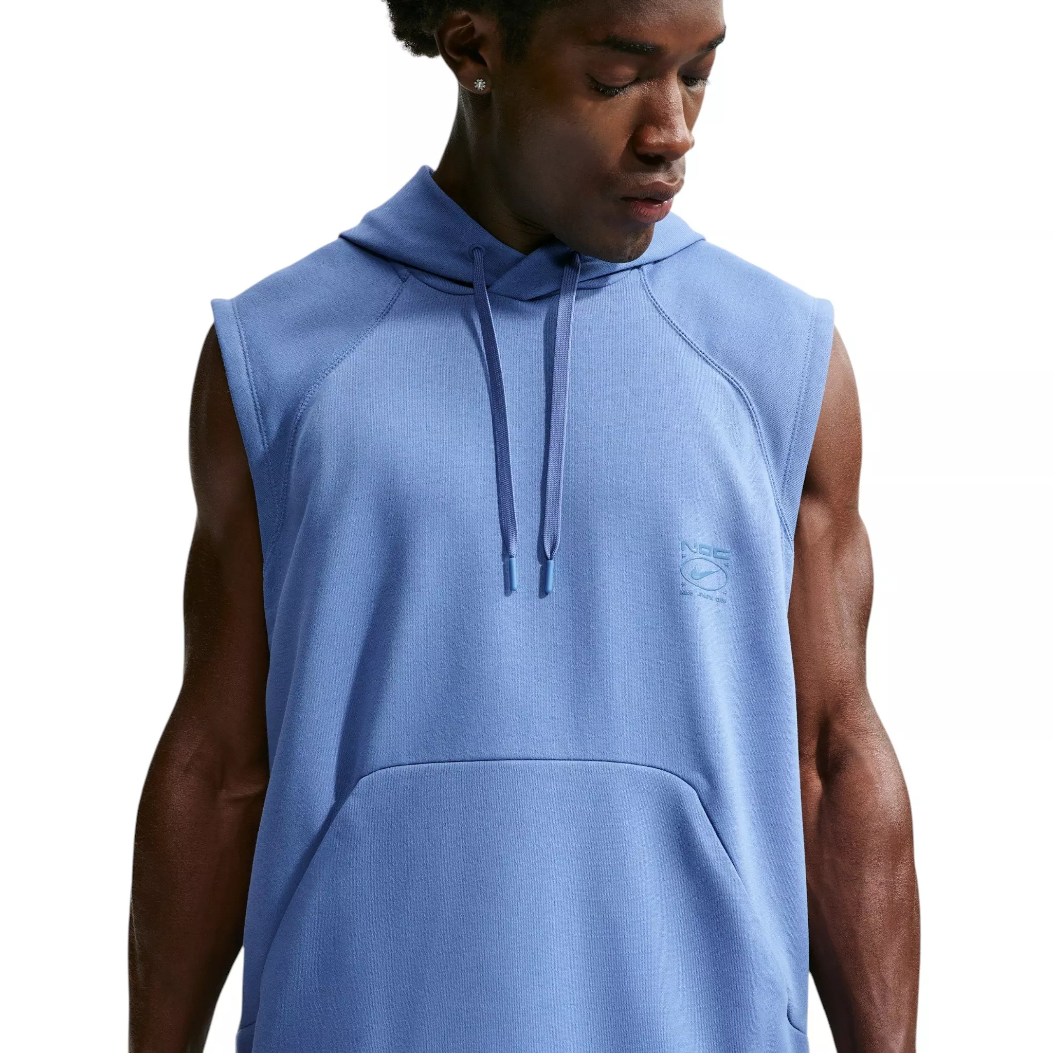 Nike Men's N.A.C. Dri-FIT Fleece Sleeveless Training Hoodie - BLUE
