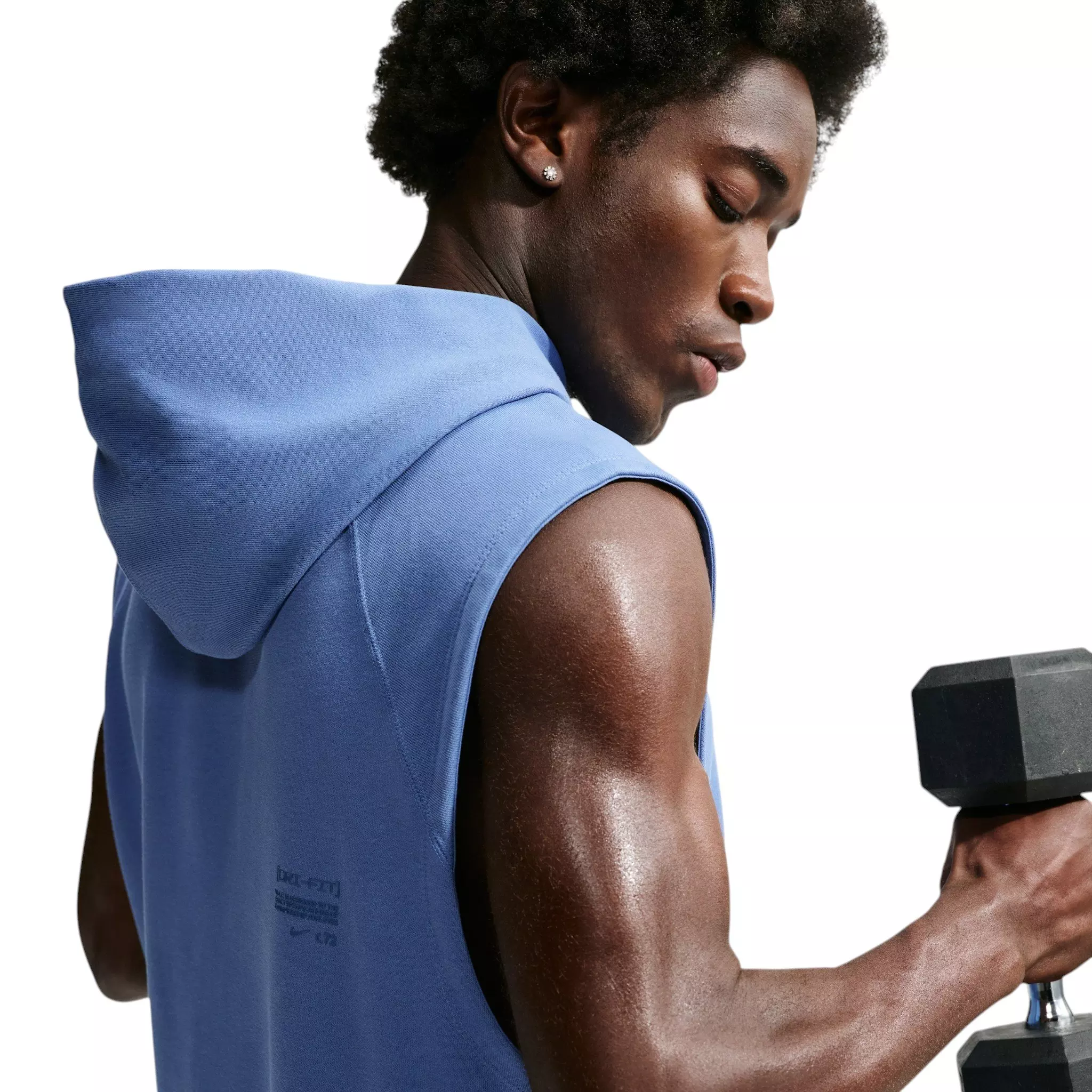 Nike Men's N.A.C. Dri-FIT Fleece Sleeveless Training Hoodie - BLUE
