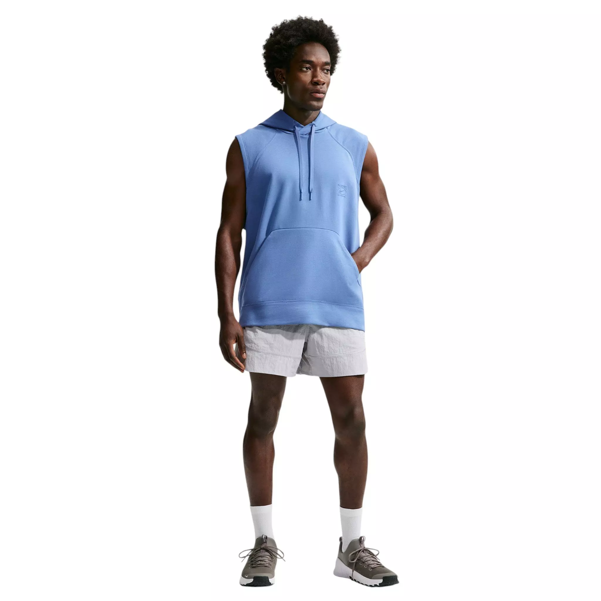 Nike Men's N.A.C. Dri-FIT Fleece Sleeveless Training Hoodie - BLUE