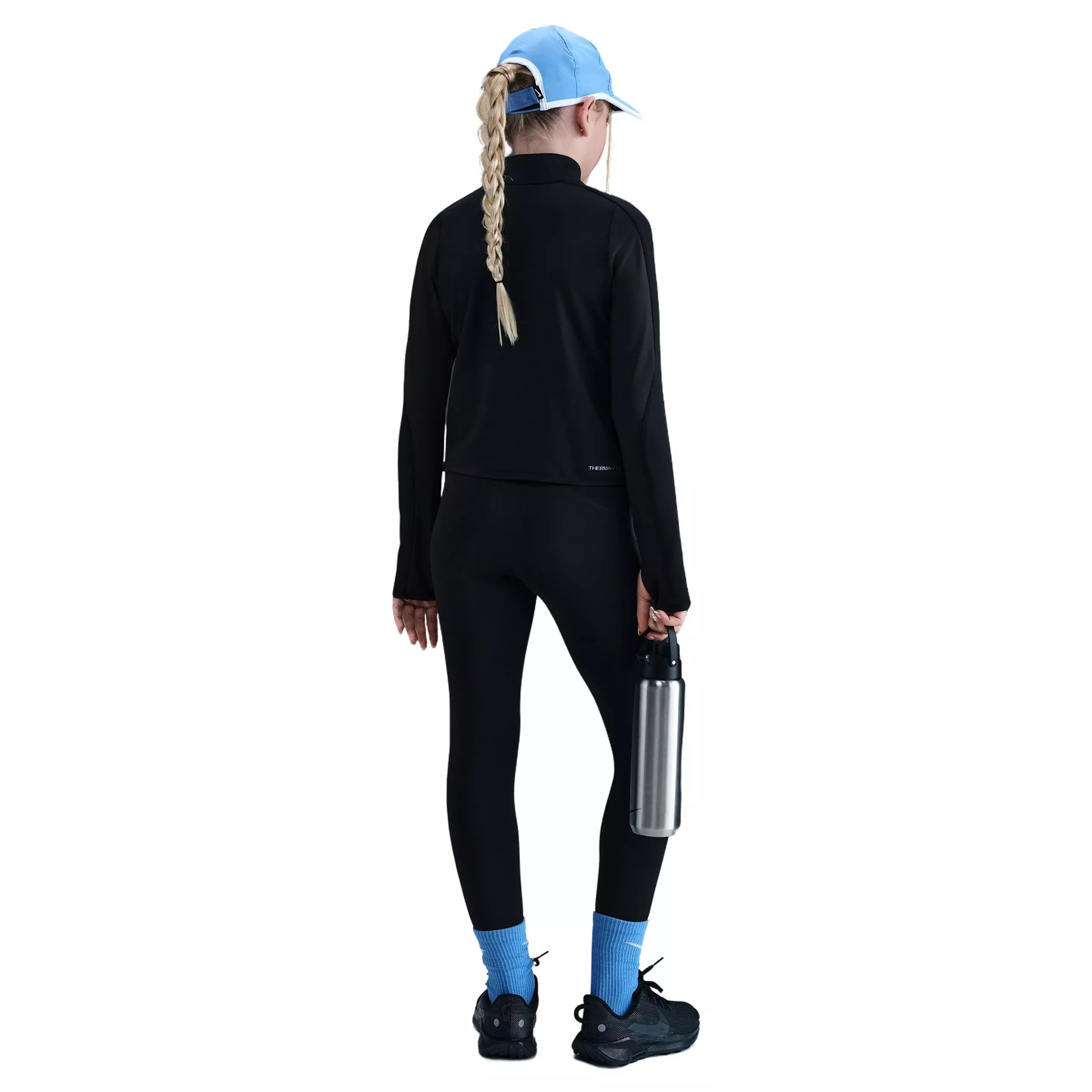 Nike Big Girls' Pro Dri-FIT Leggings with Shine Accents -Black - BLACK