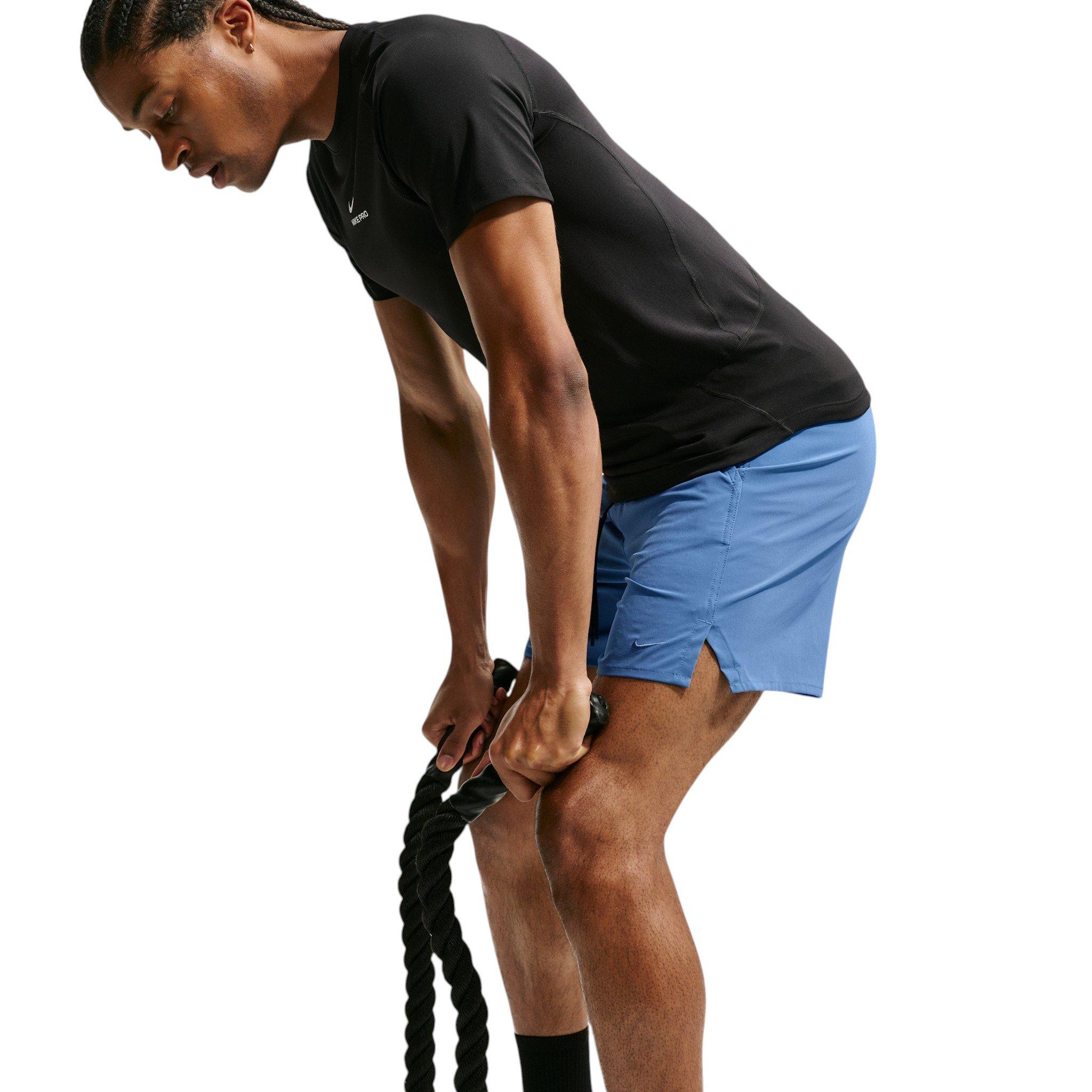 Nike Men's Unlimited Dri-FIT 7" Unlined Versatile Shorts - Indigo Storm/Black/Indigo Storm - INDIGO/BLACK/INDIGO Thumbnail View 3