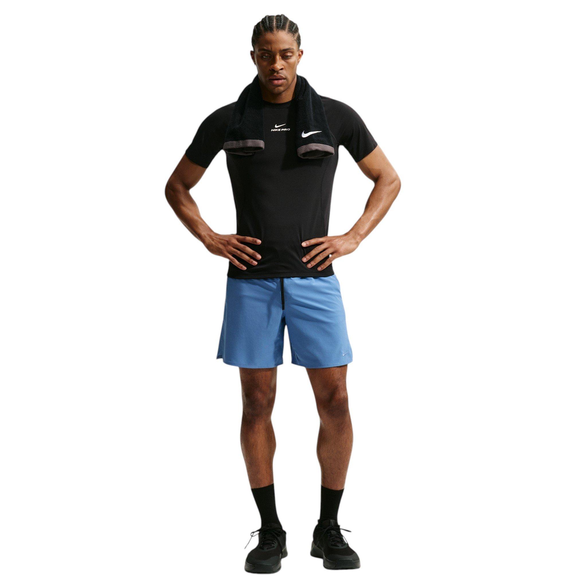 Nike Men's Unlimited Dri-FIT 7" Unlined Versatile Shorts - Indigo Storm/Black/Indigo Storm - INDIGO/BLACK/INDIGO Thumbnail View 4