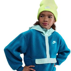 Nike Big Kids' Sportswear Club Fleece Loose 1/4-Zip Hoodie -Blue