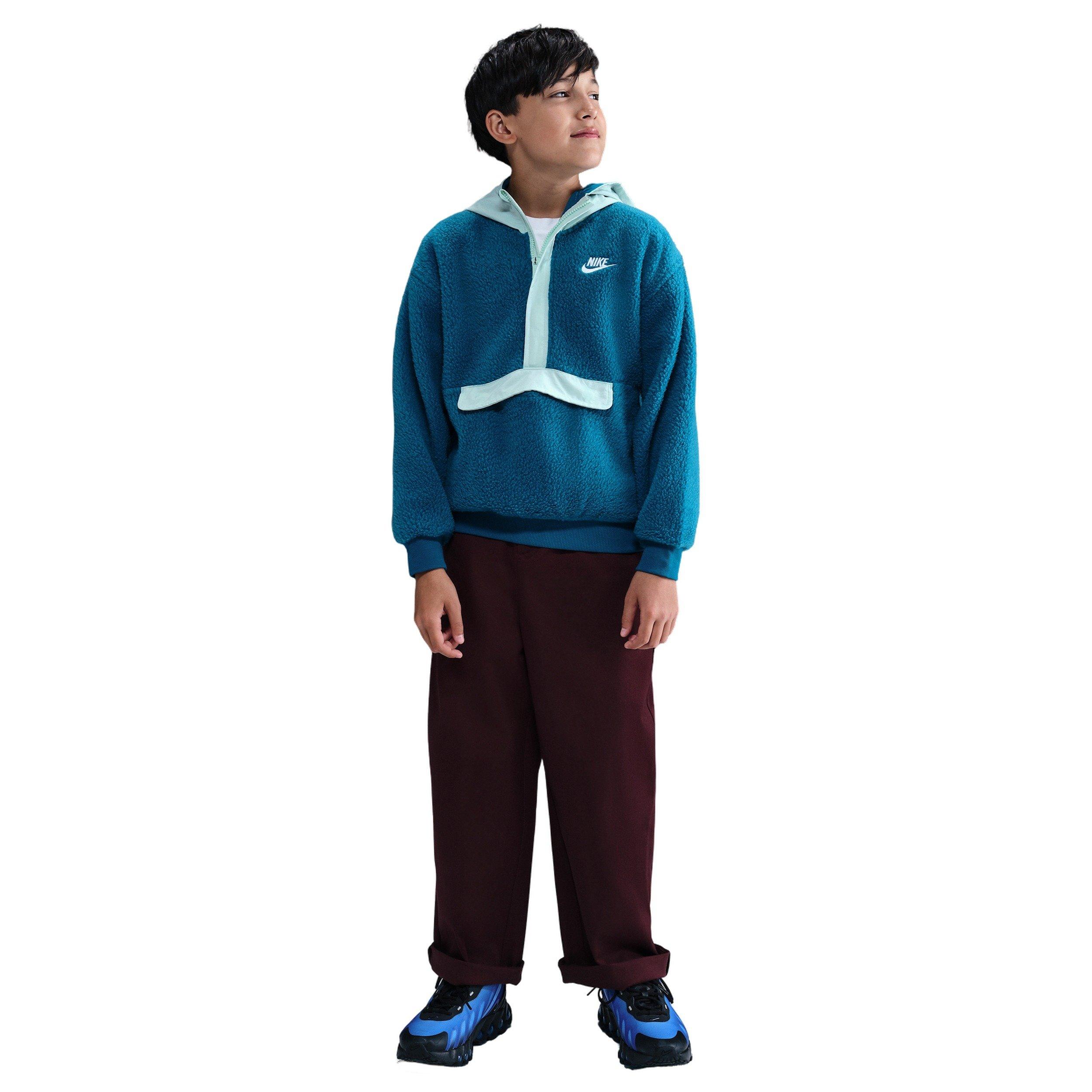 Nike Sportswear Club Fleece Big Kids' Blue Loose 1/4-Zip Hoodie