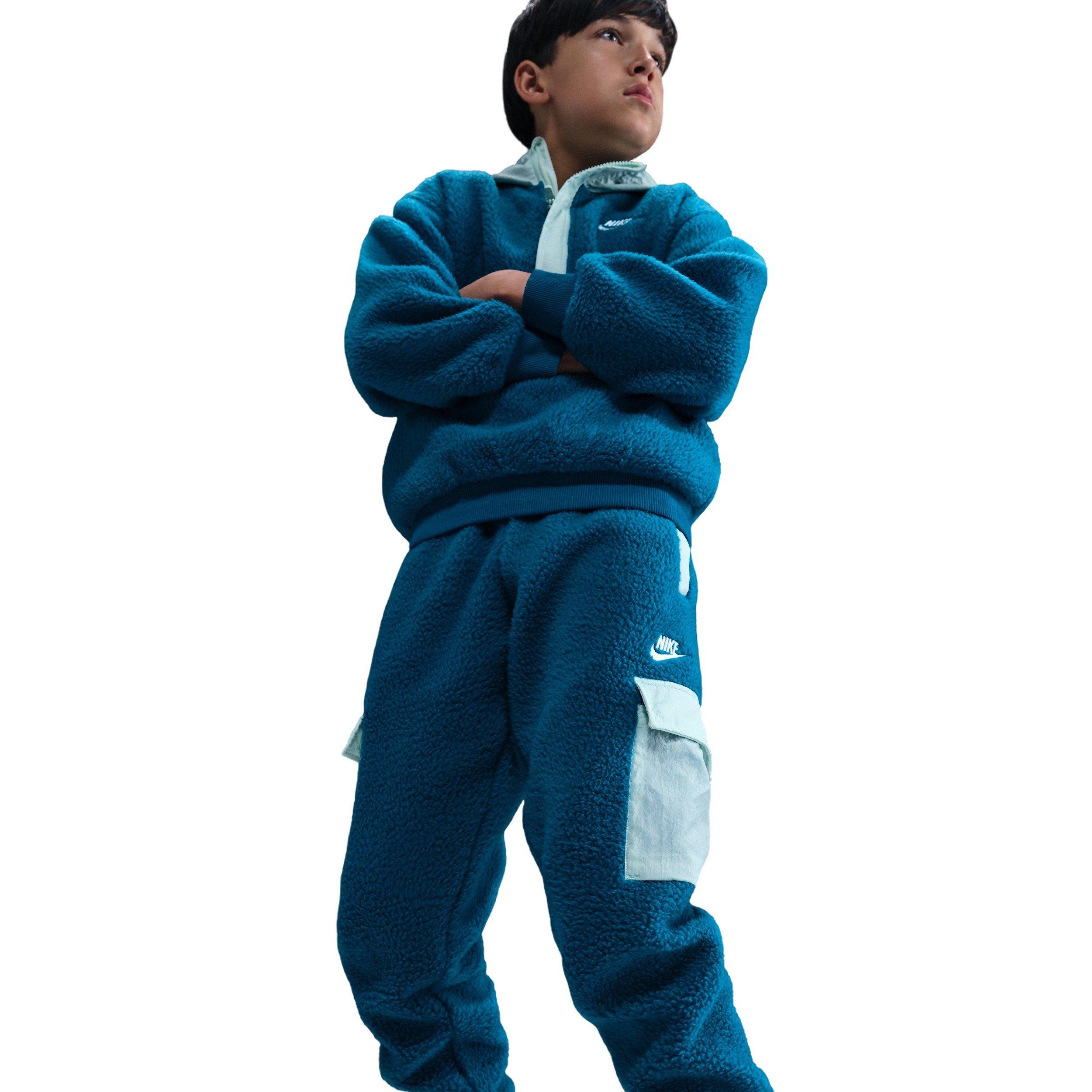 Nike Big Kids' Sportswear Club Fleece Cargo Pants - Blue - BLUE Thumbnail View 6