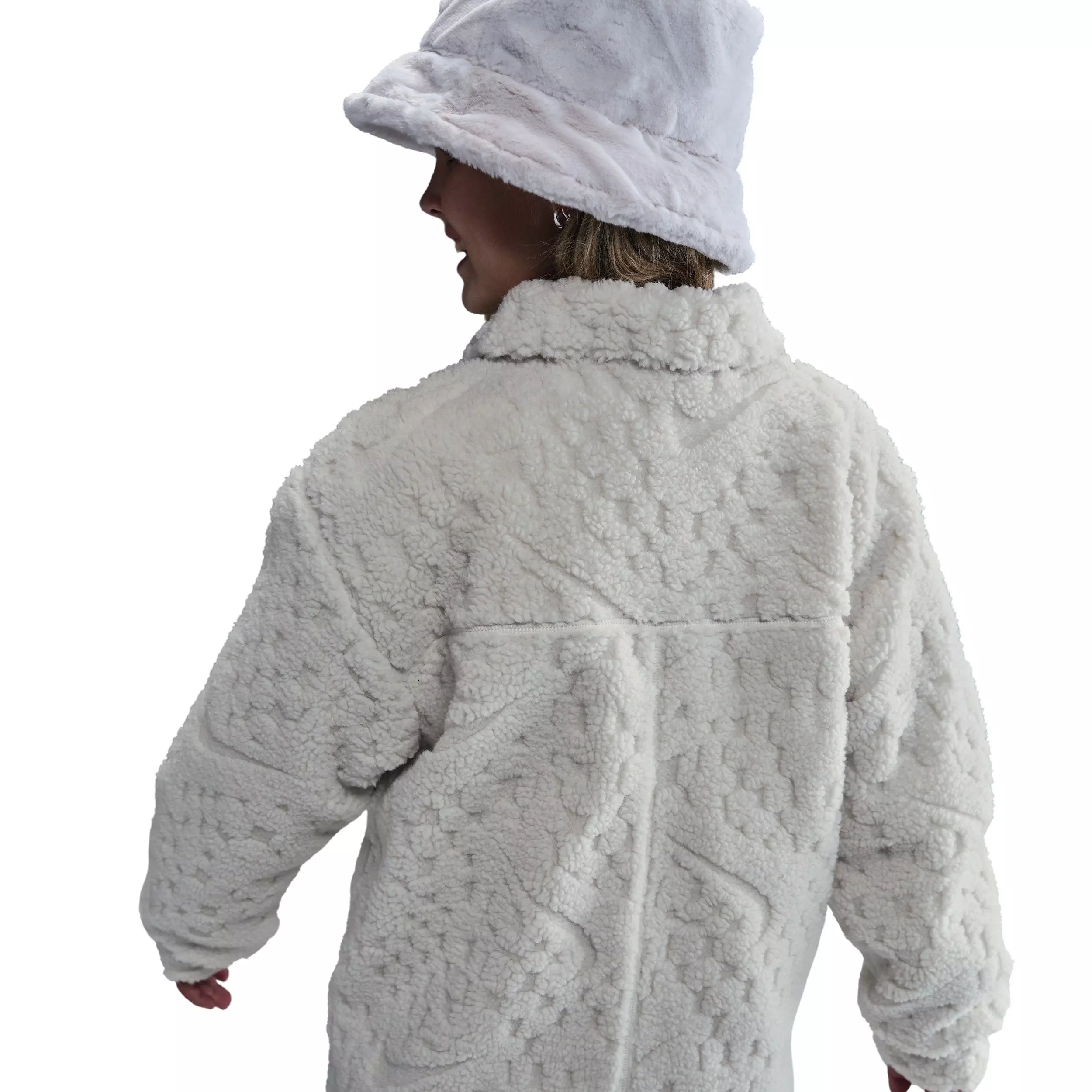 Nike Big Girls' Sportswear Cozy Deluxe Jacket - Pearl - PEARL