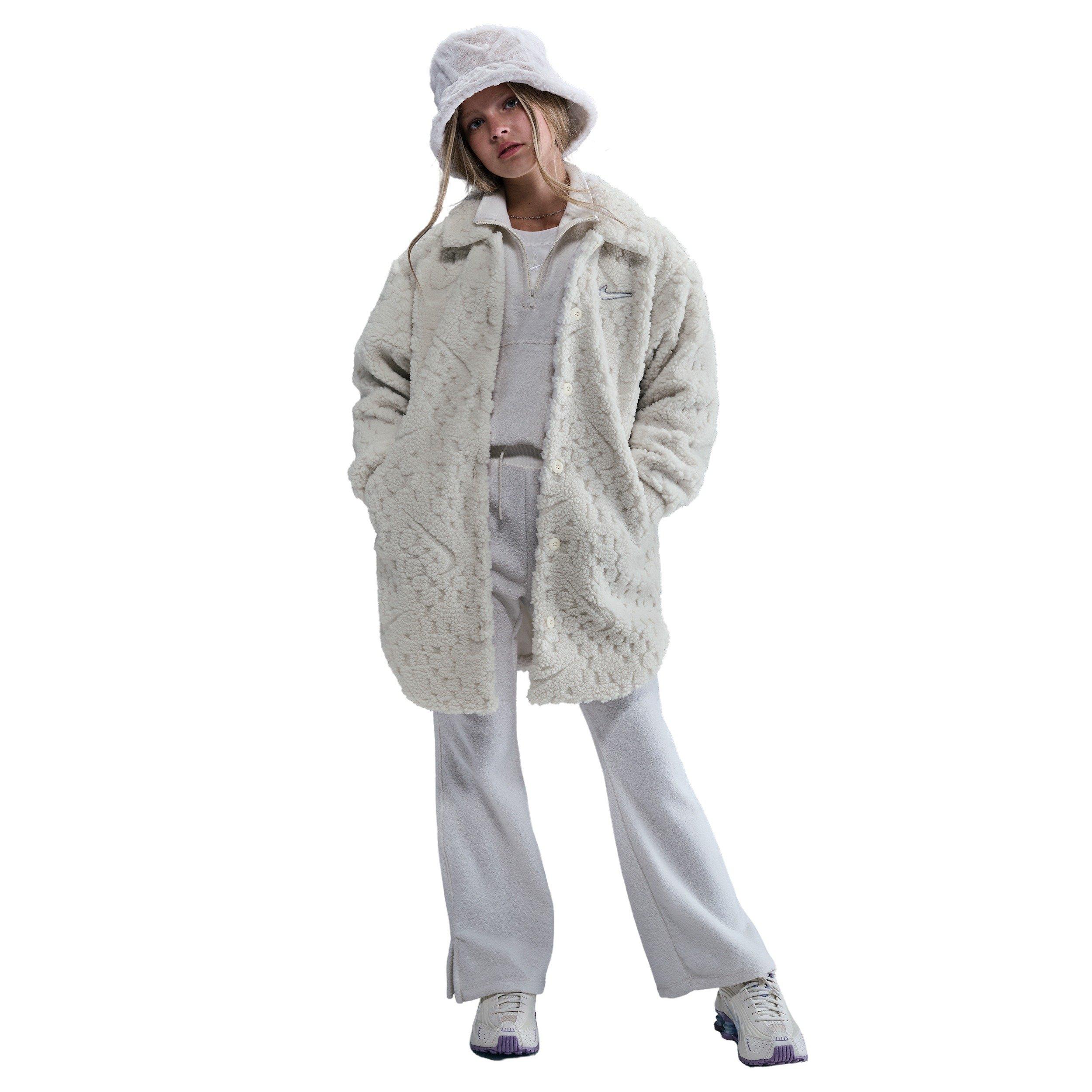 Nike Big Girls' Sportswear Cozy Deluxe Jacket - Pearl - PEARL Thumbnail View 4