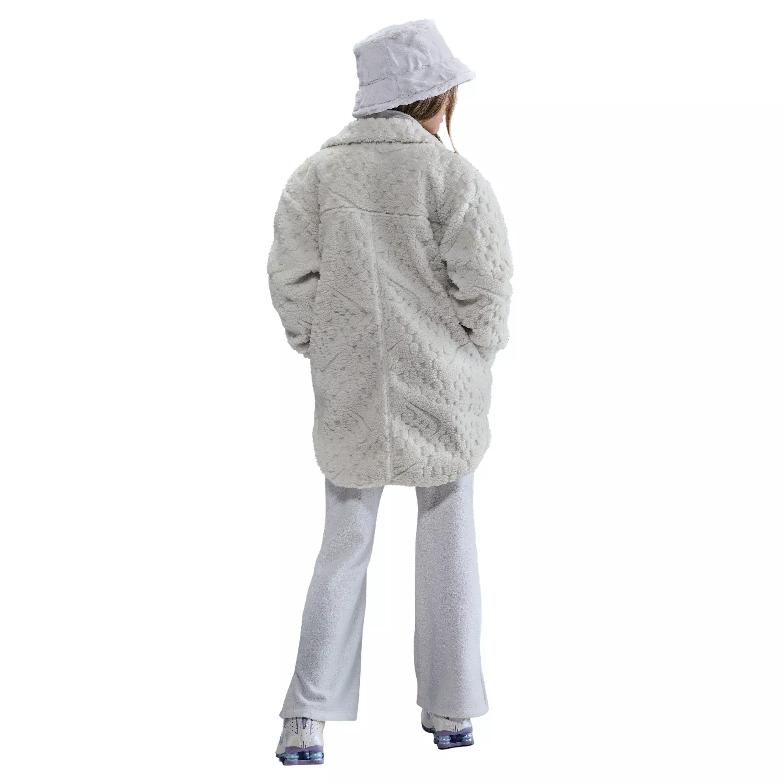 Nike Big Girls' Sportswear Cozy Deluxe Jacket -Pearl - PEARL