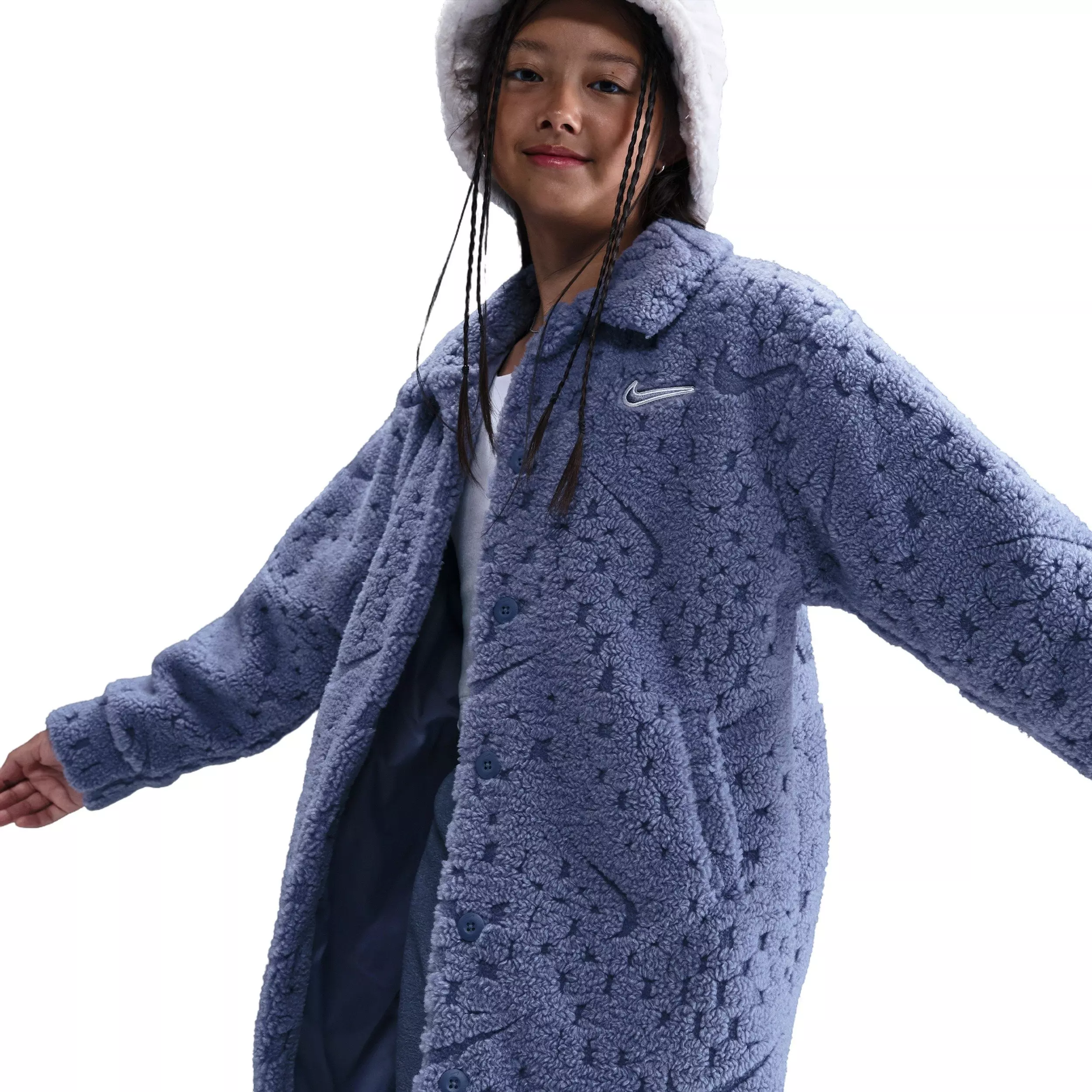 Nike Big Girls' Sportswear Cozy Deluxe Jacket  - Indigo - INDIGO