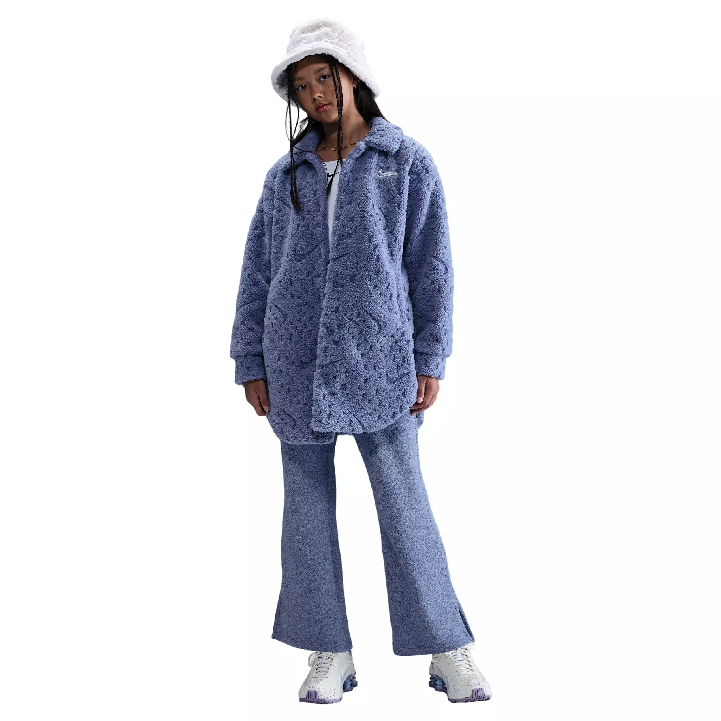 Nike Big Girls' Sportswear Cozy Deluxe Jacket -Indigo - INDIGO