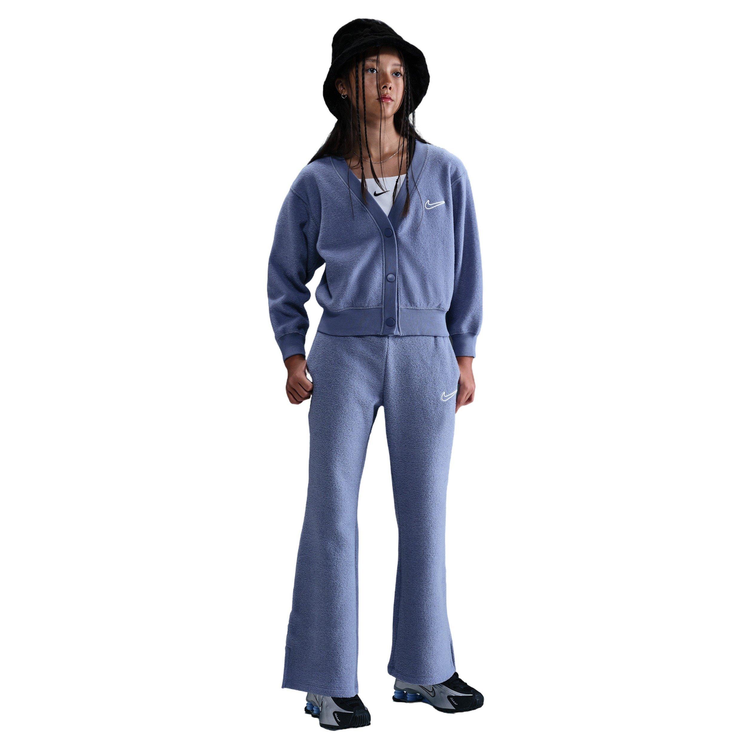 Nike Big Girls' Sportswear Long-Sleeve Fleece Cozy Top - Indigo - INDIGO Thumbnail View 4