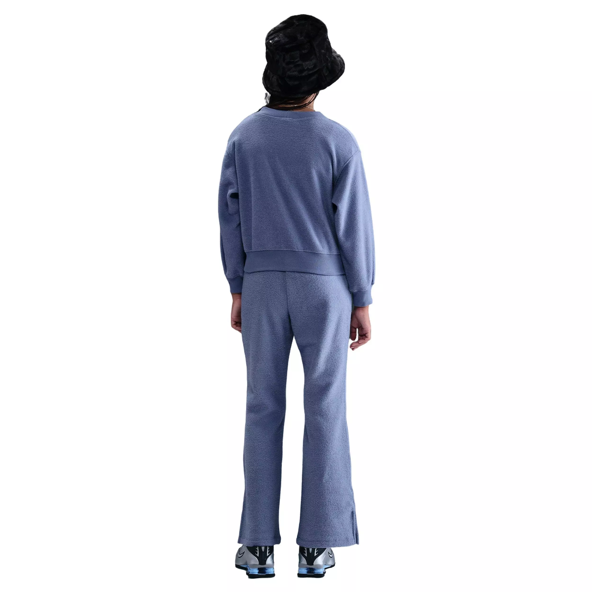 Nike Big Girls' Sportswear Long-Sleeve Fleece Cozy Top -Indigo - INDIGO