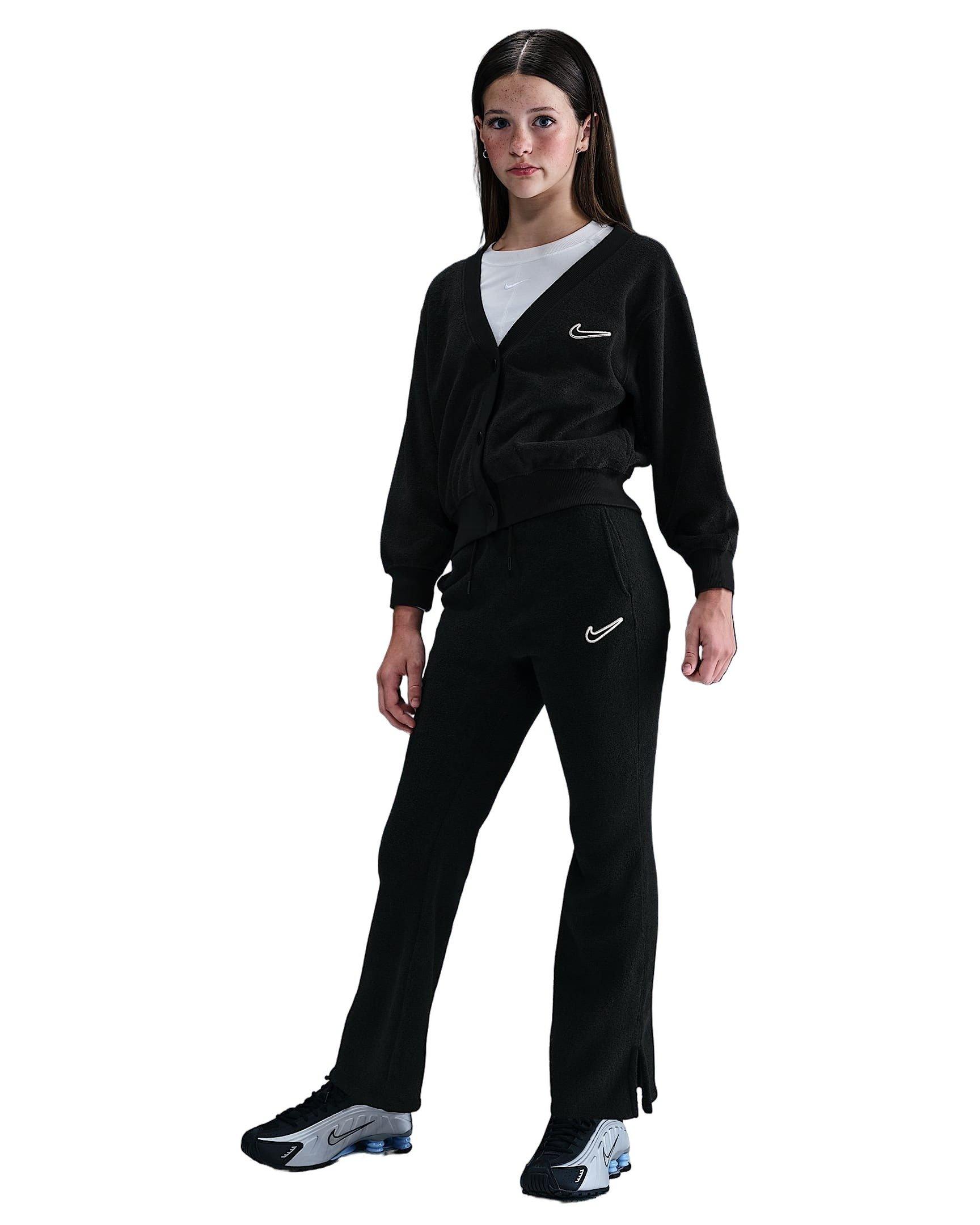 Nike Big Girls' Sportswear Cozy Fleece Pants - Black - BLACK Thumbnail View 4