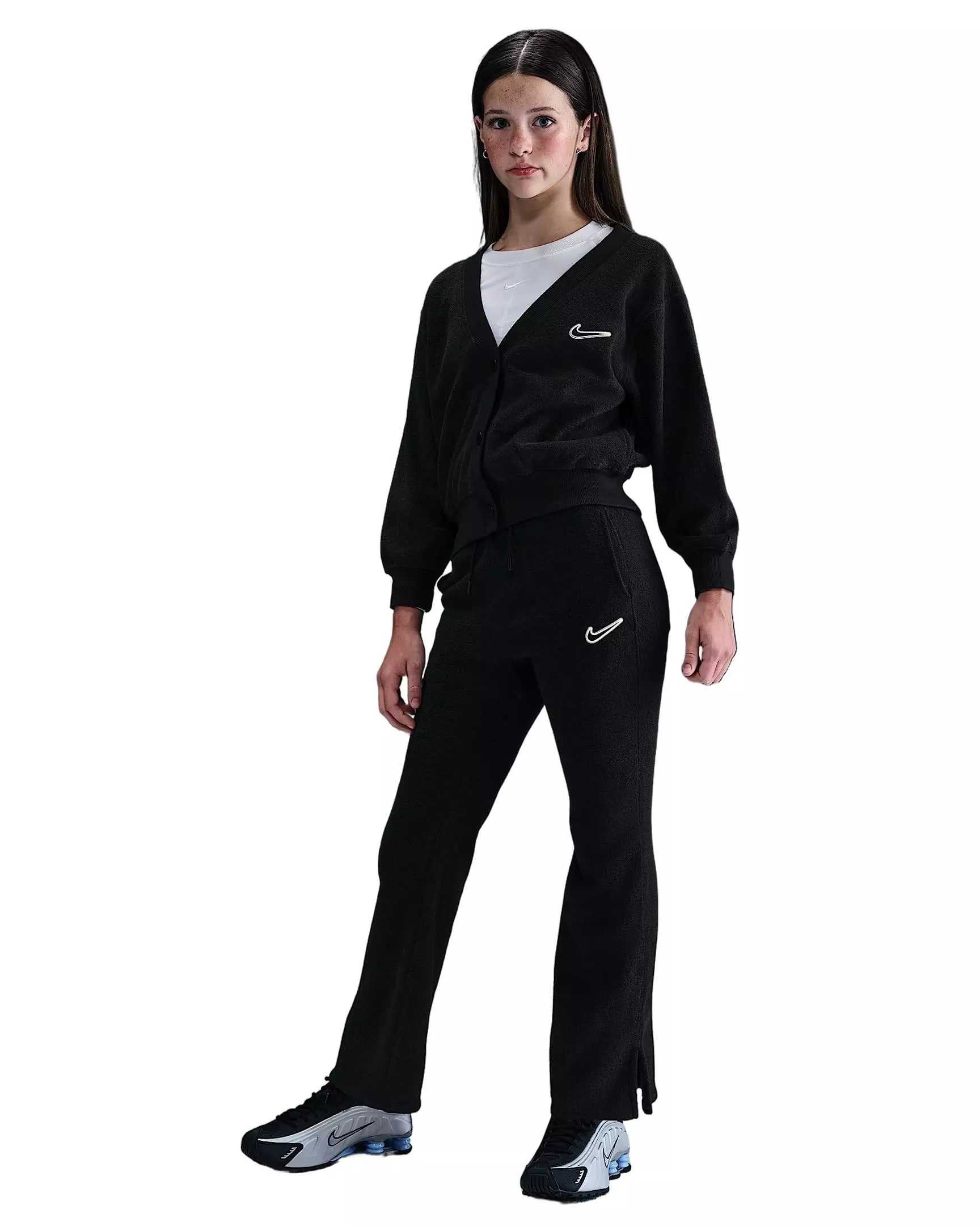 Nike Big Girls' Sportswear Cozy Fleece Pants - Black - BLACK