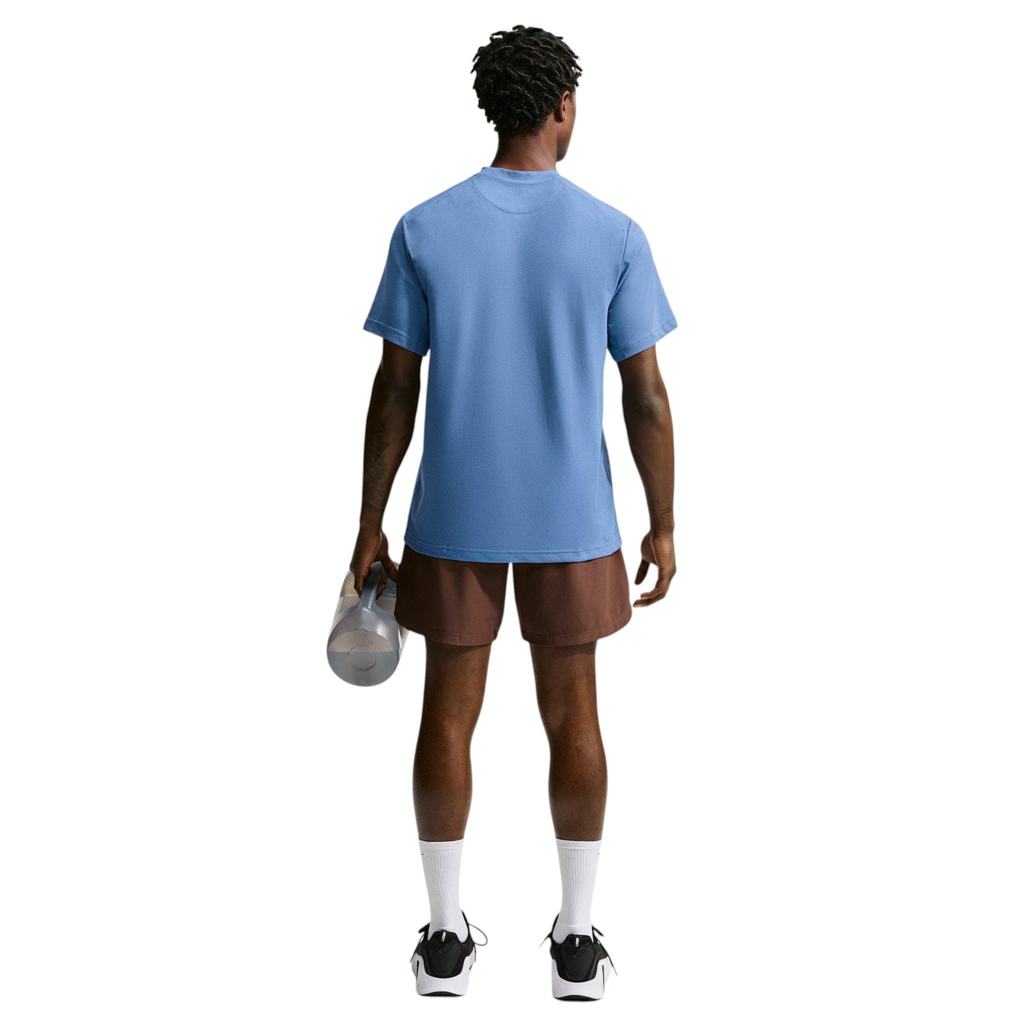 Nike Men's Primary Dri-FIT Short-Sleeve Versatile Top - BLUE Thumbnail View 5