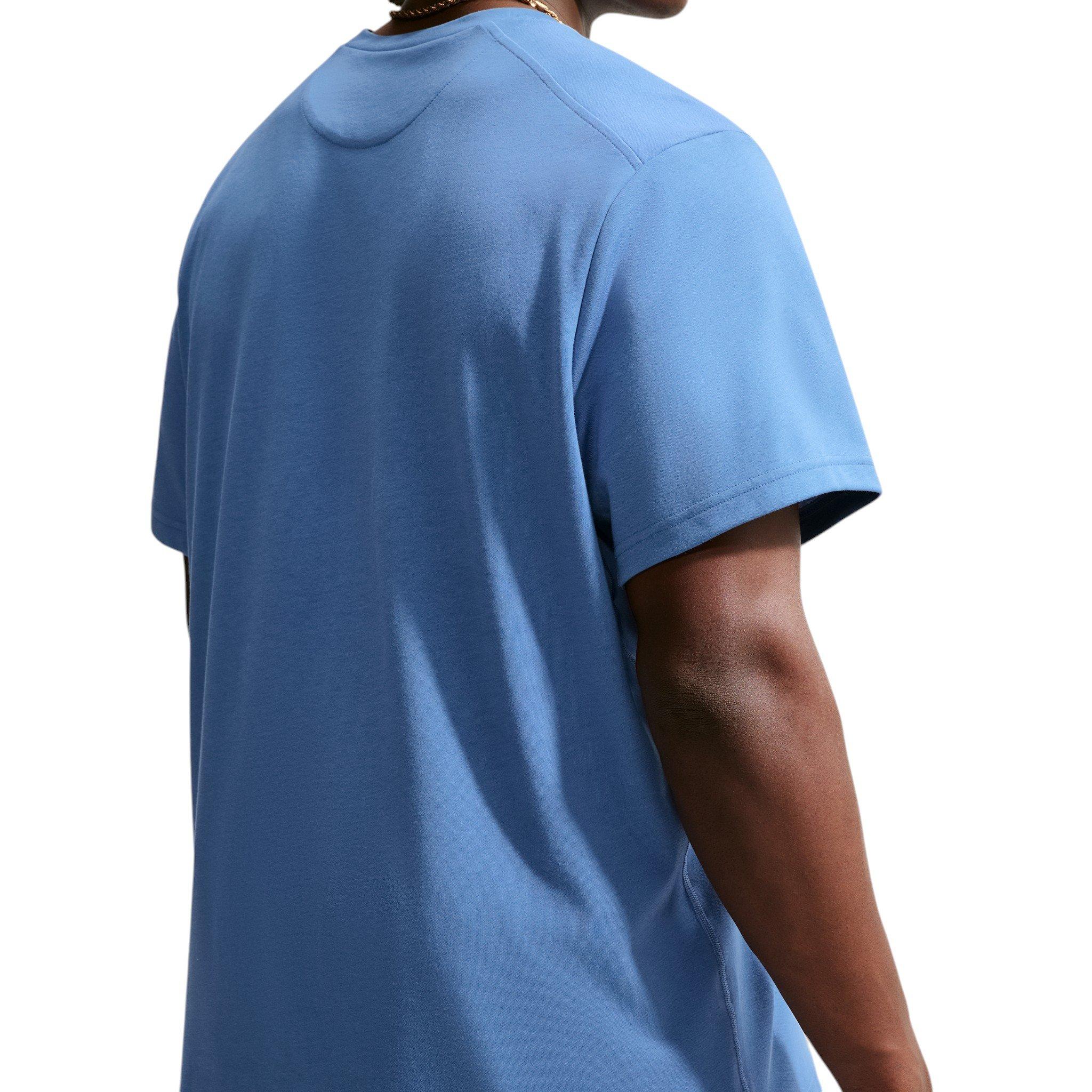 Nike Men's Primary Dri-FIT Short-Sleeve Versatile Top - BLUE Thumbnail View 7