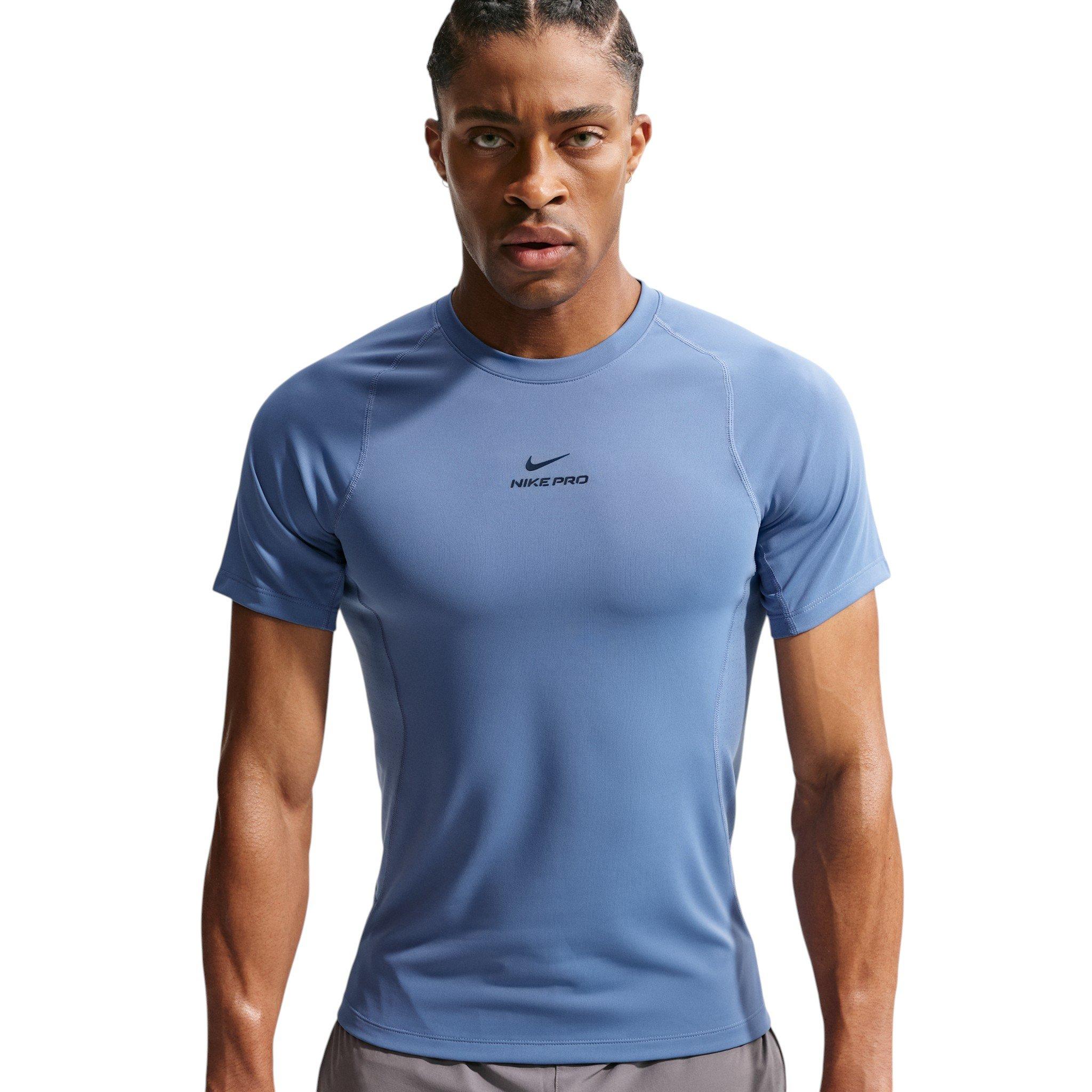 Nike Men's Pro Training Dri-FIT Short-Sleeve Top - Indigo Storm/Black - INDIGO/BLACK Thumbnail View 3