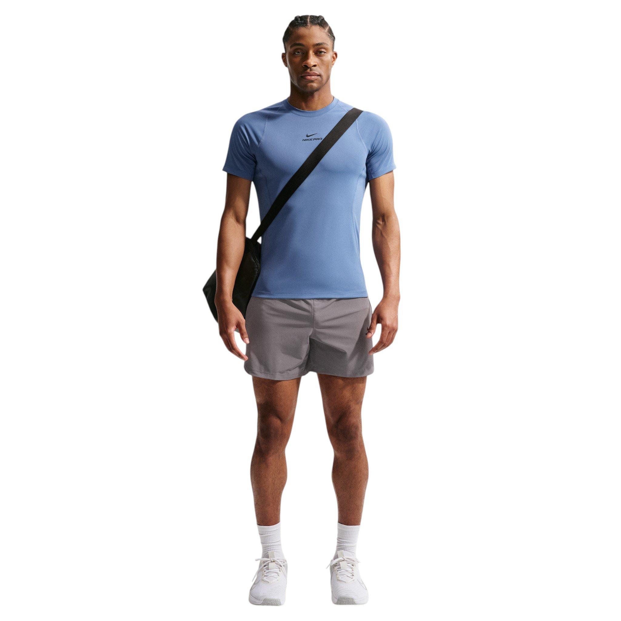Nike Men's Pro Training Dri-FIT Short-Sleeve Top - Indigo Storm/Black - INDIGO/BLACK Thumbnail View 4