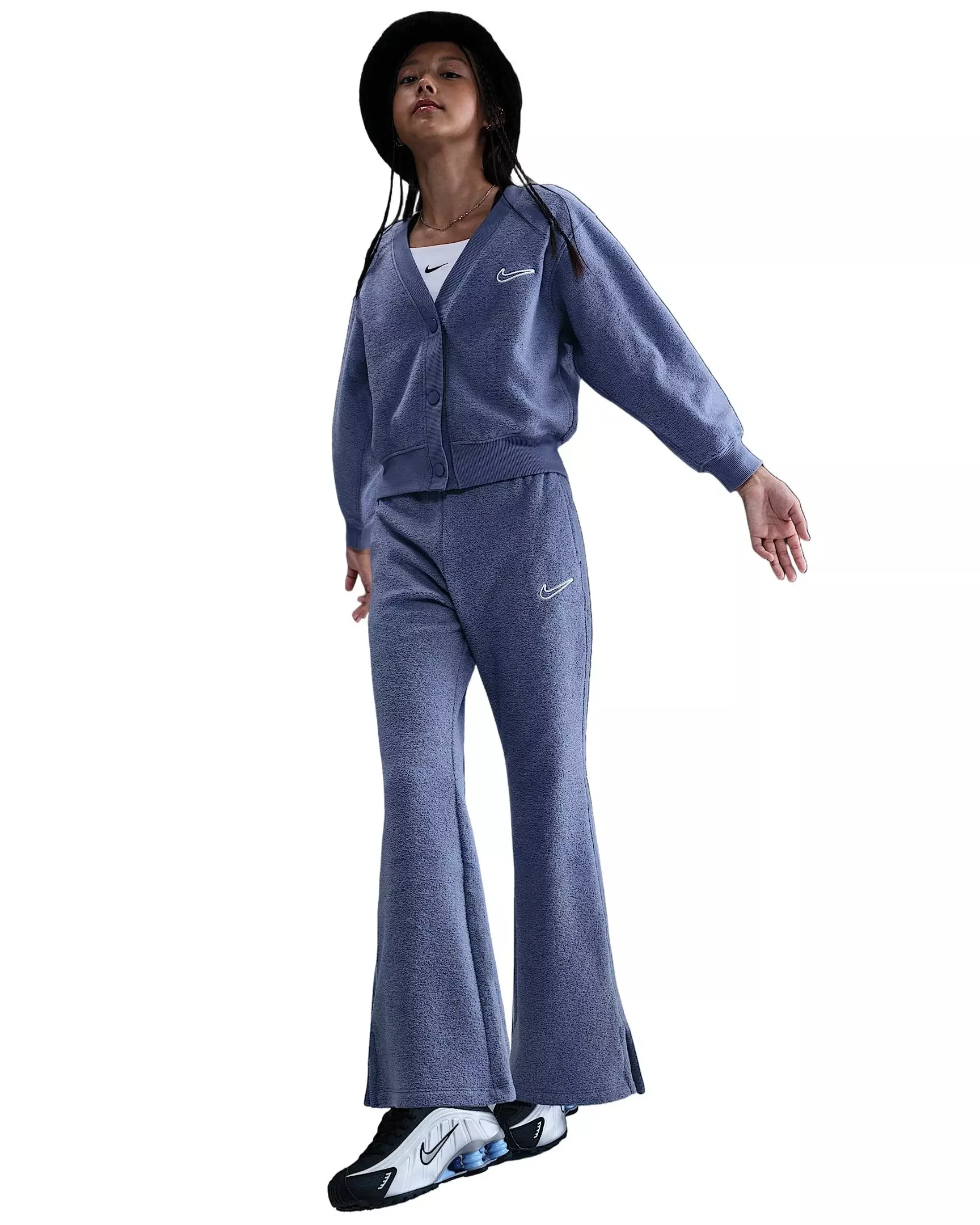 Nike Big Girls' Sportswear Cozy Fleece Pants - Blue - BLUE