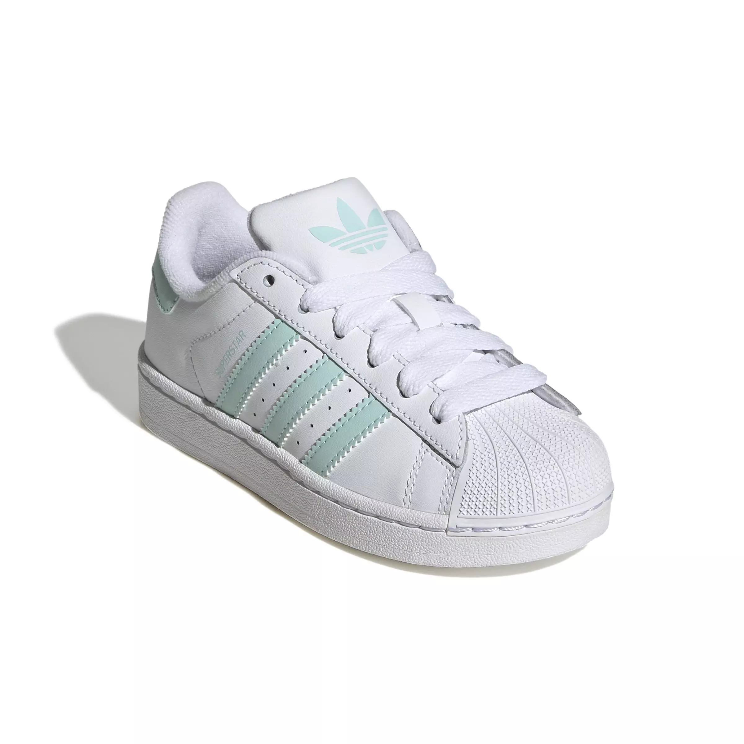 adidas Originals Superstar II "Ftwr White/Semi Flash Aqua/Semi Flash Aqua" Preschool Boys' Shoe - WHITE/AQUA/AQUA