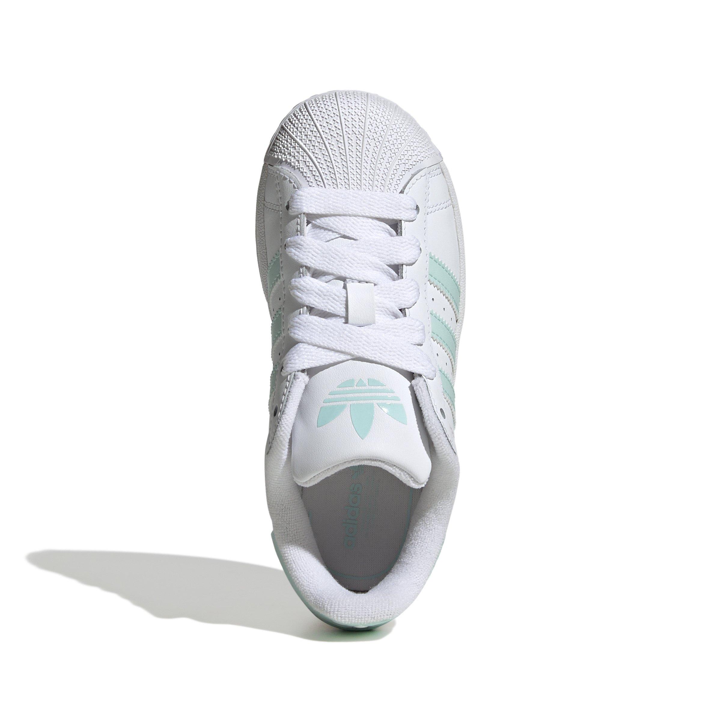 adidas Originals Superstar II Preschool Boys' "Ftwr White/Semi Flash Aqua/Semi Flash Aqua" Shoe