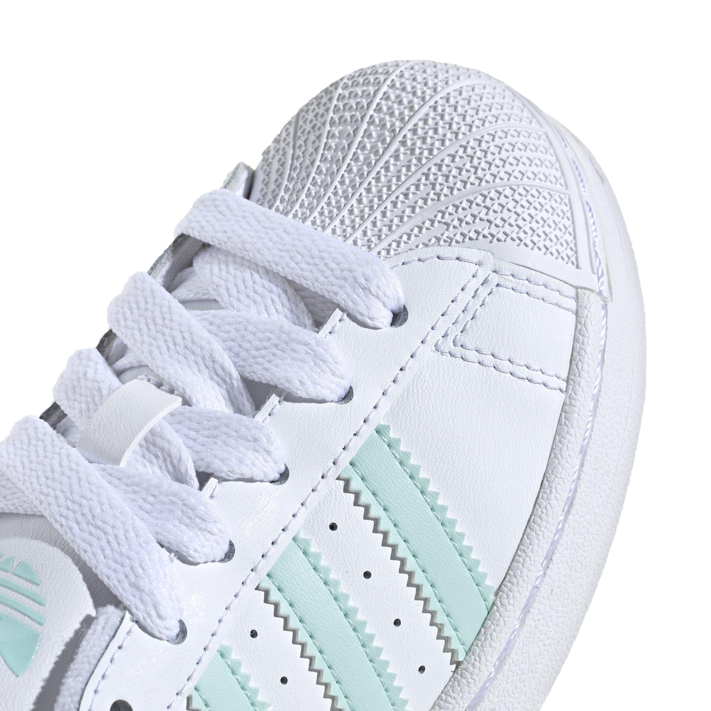 adidas Originals Superstar II Preschool Boys' "Ftwr White/Semi Flash Aqua/Semi Flash Aqua" Shoe