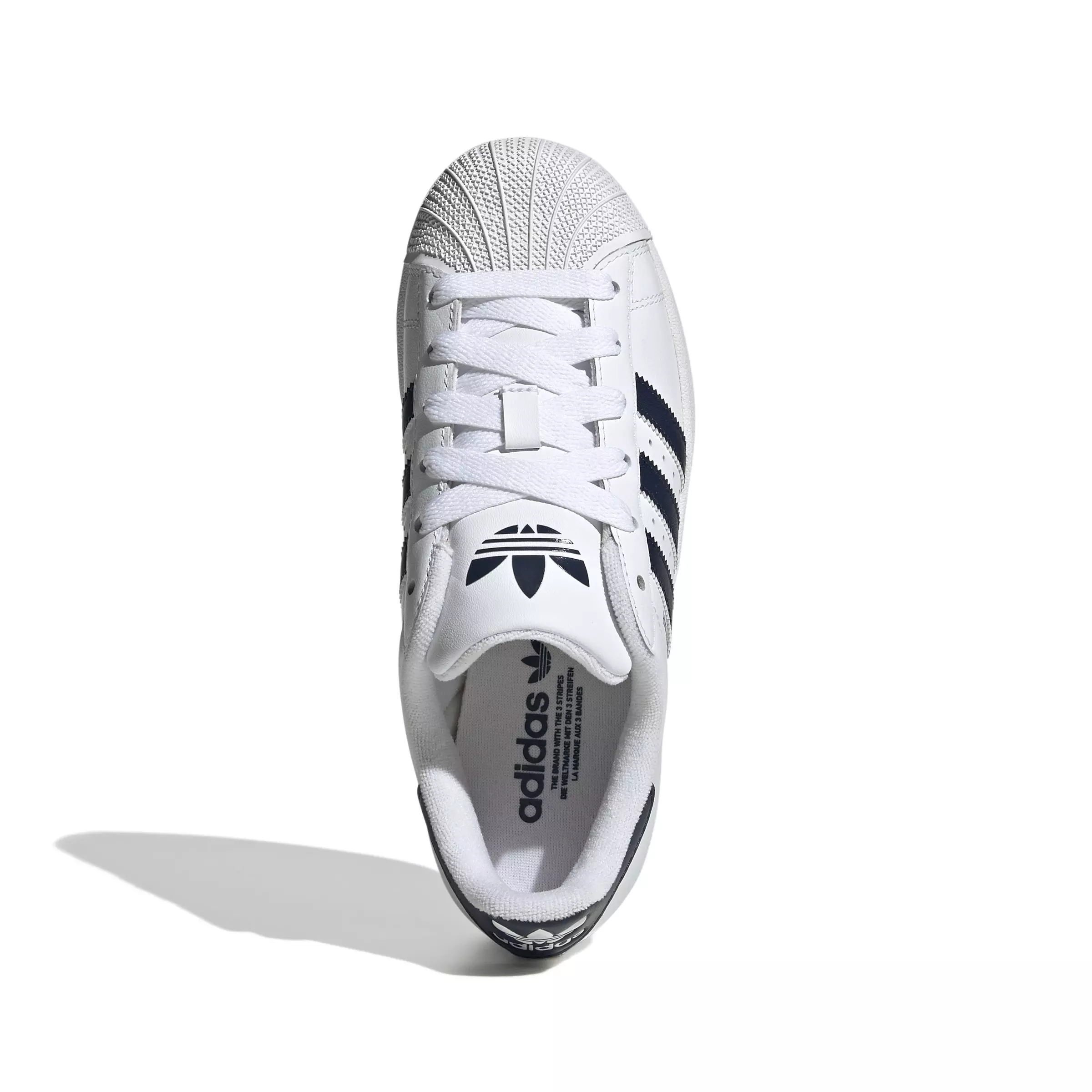 adidas Originals Superstar II "Ftwr White/Collegiate Navy/Collegiate Navy" Grade School Boys' Shoe - WHITE/NAVY/NAVY