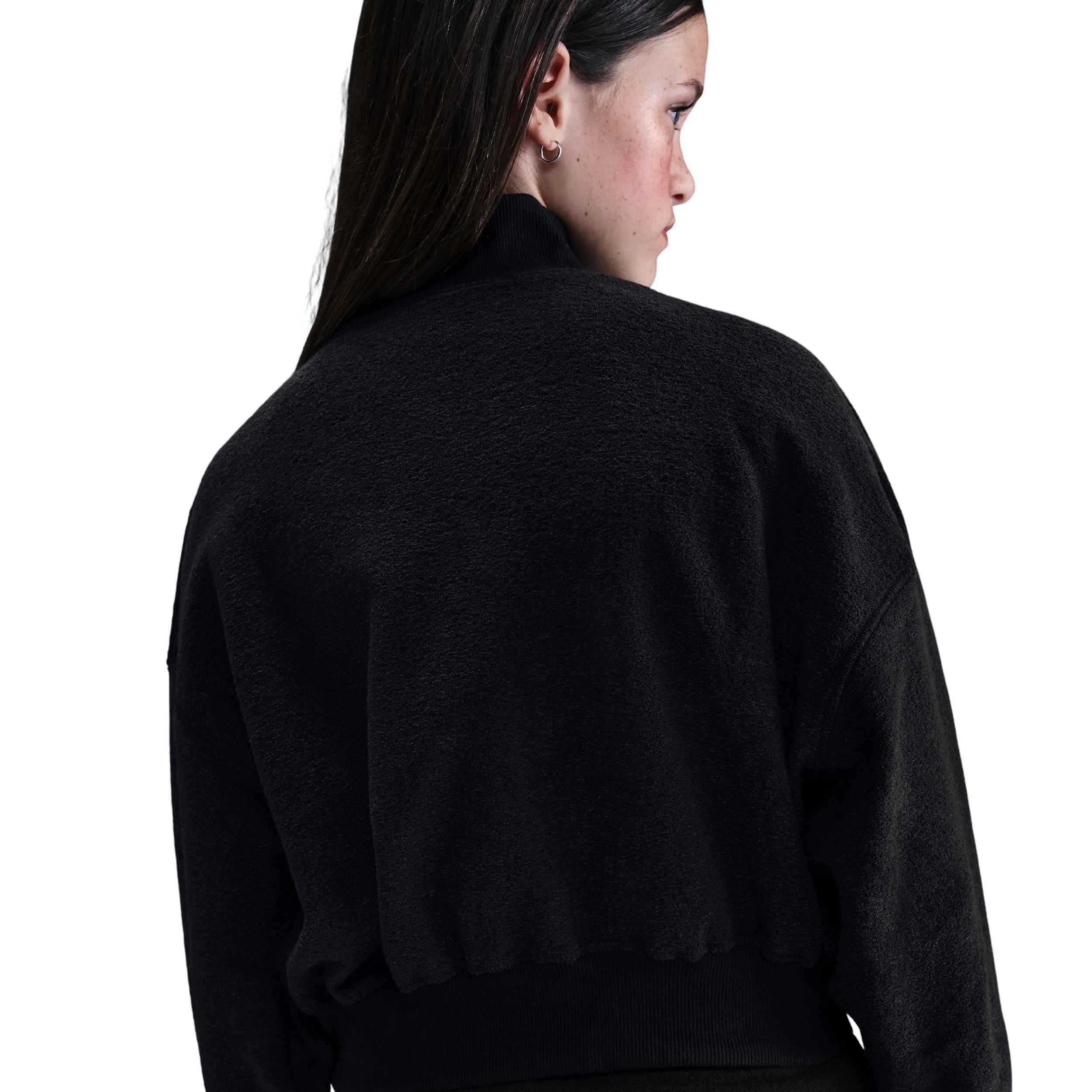 Nike Big Girls' Sportswear Long-Sleeve Fleece Cozy Top 2 - Black - BLACK Thumbnail View 2