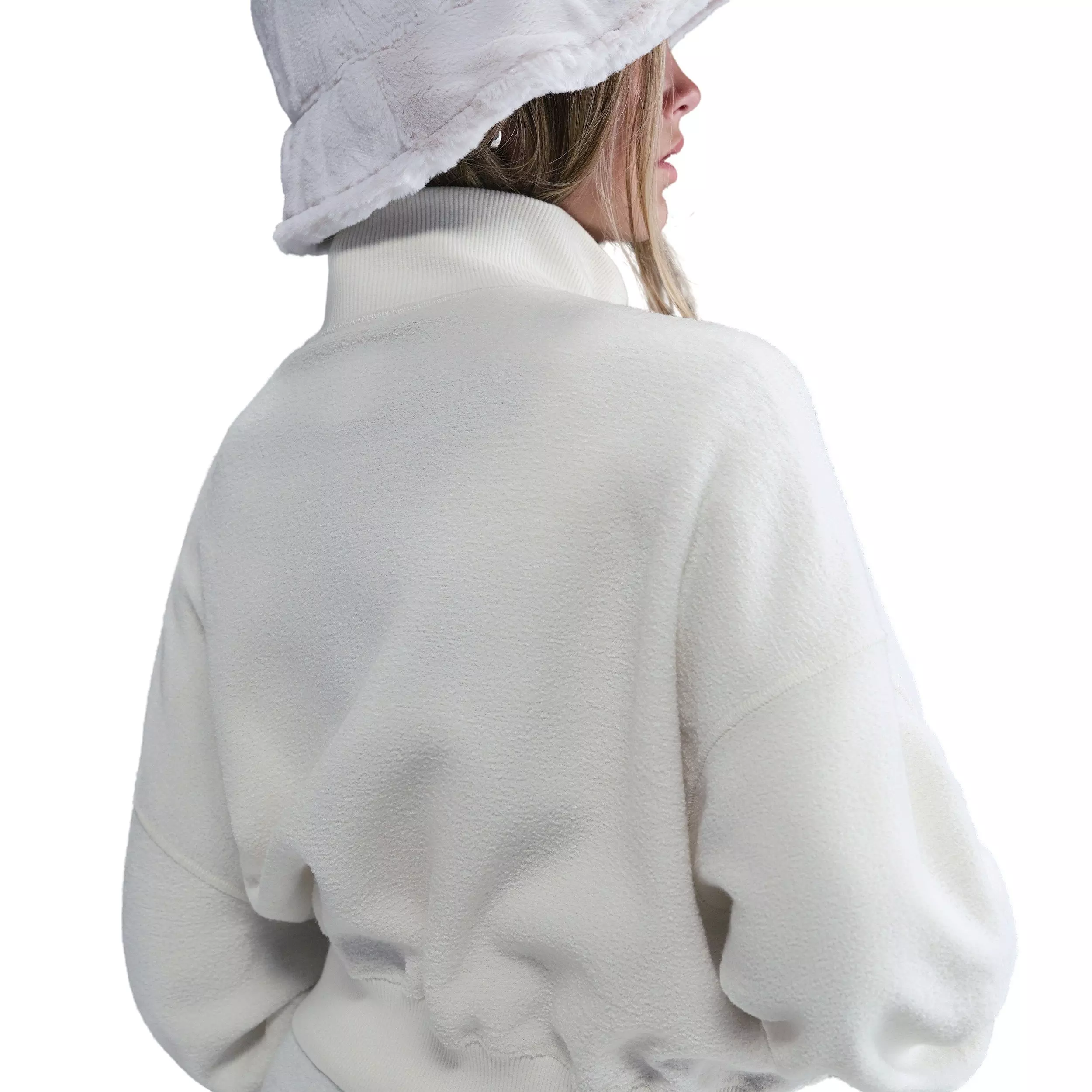 Nike Big Girls' Sportswear Long-Sleeve Fleece Cozy Top 2 - Pearl - PEARL