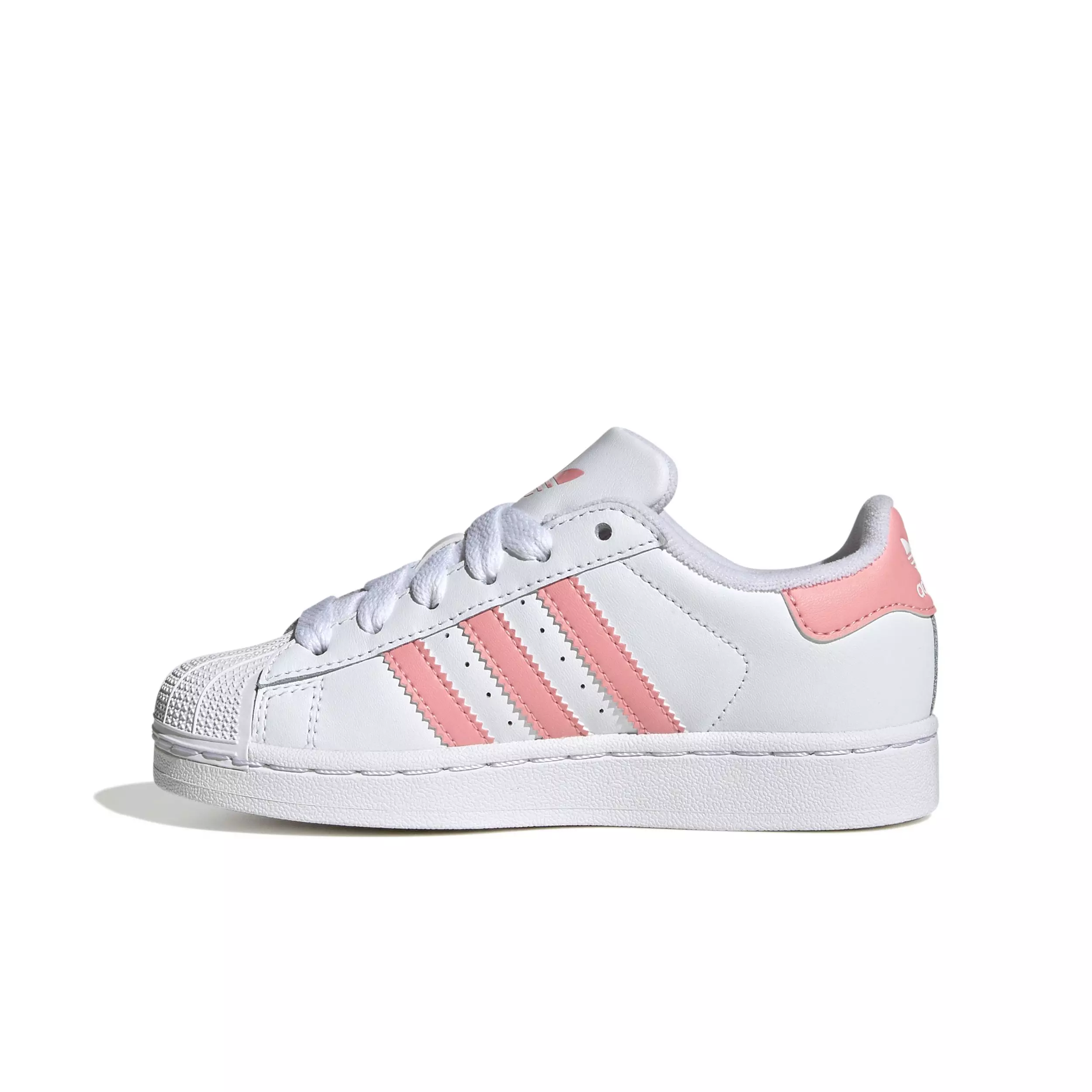 adidas Originals Superstar II "Ftwr White/Semi Pink Spark/Ftwr White" Preschool Boys' Shoe - WHITE/PINK/WHITE