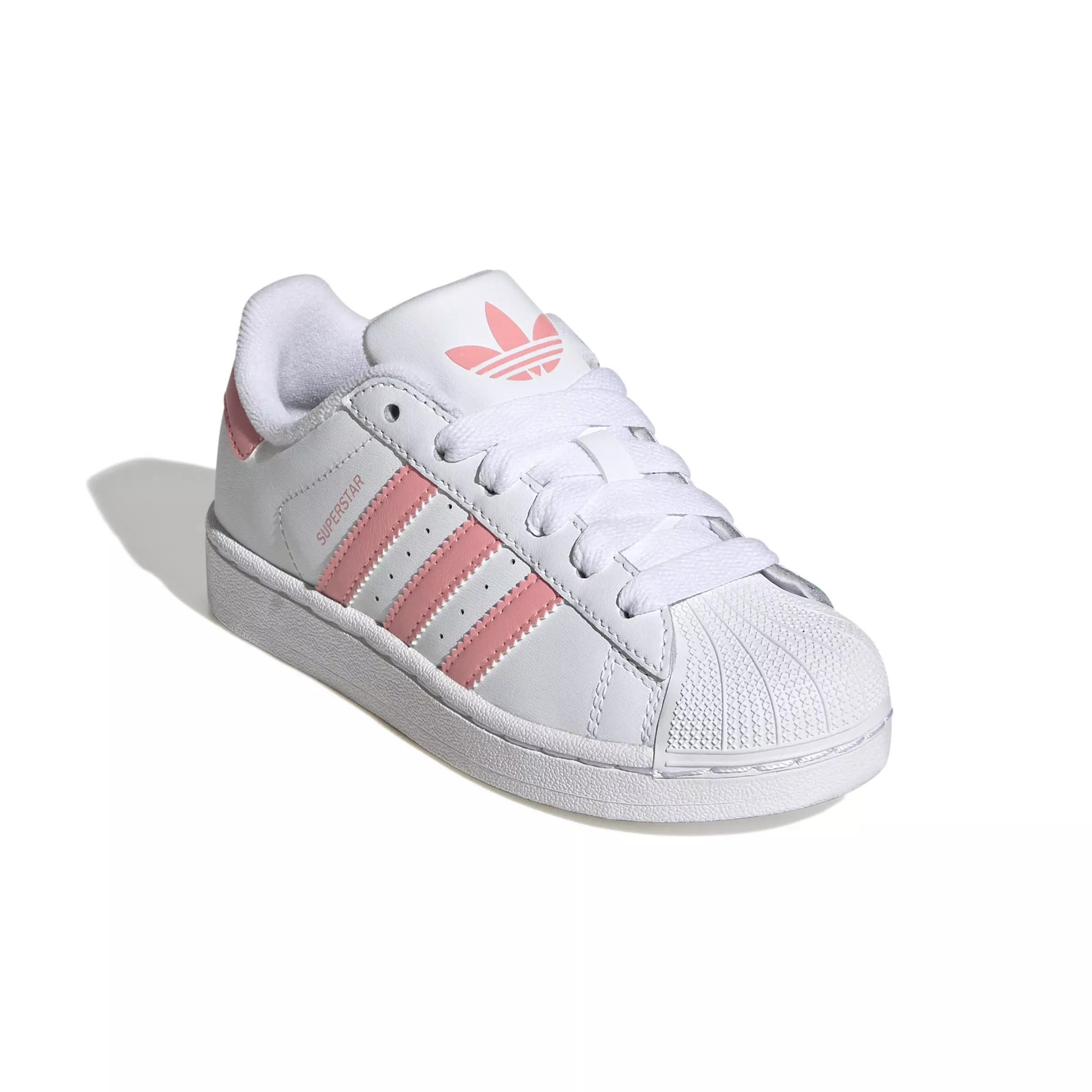adidas Originals Superstar II "Ftwr White/Semi Pink Spark/Ftwr White" Preschool Boys' Shoe - WHITE/PINK/WHITE