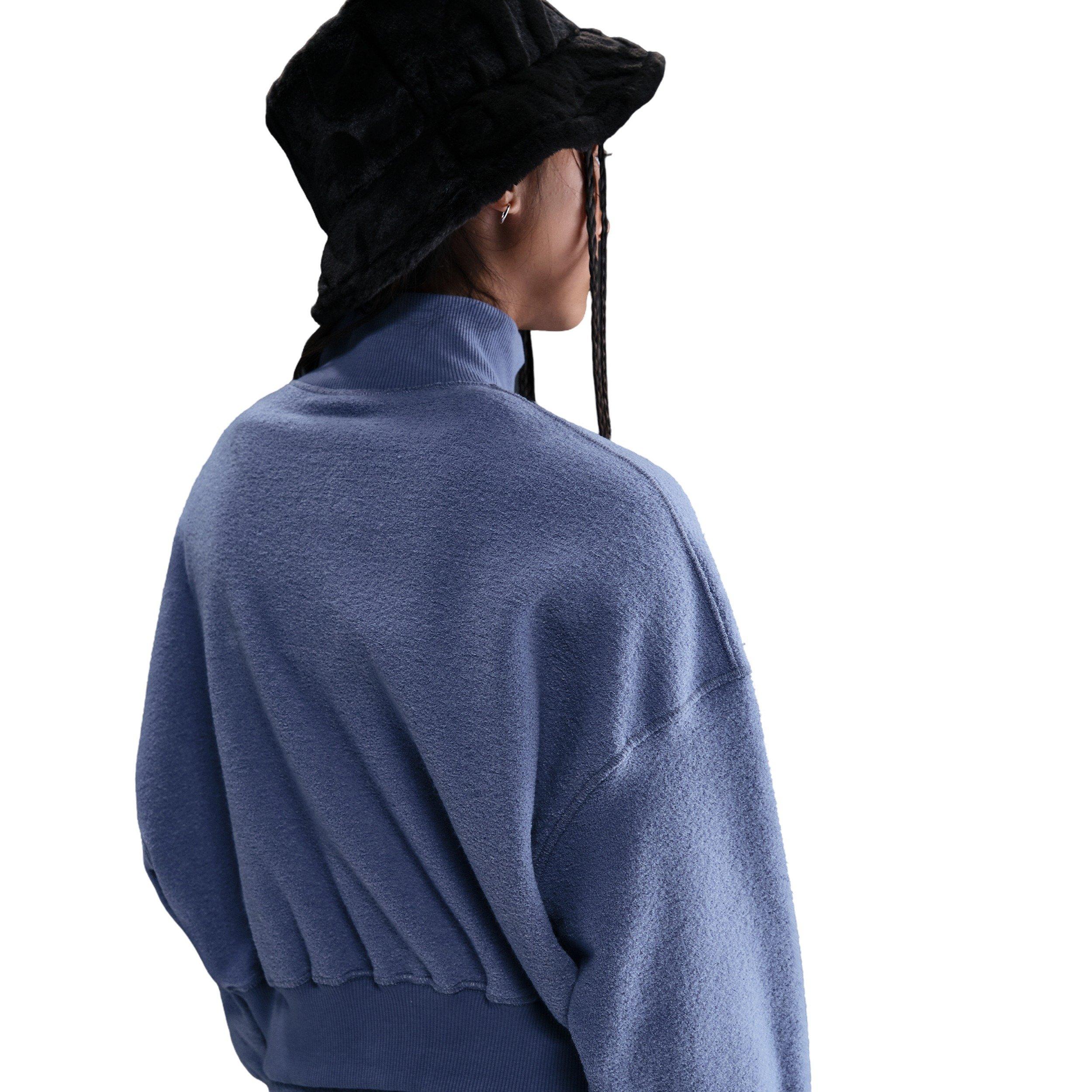 Nike Big Girls' Sportswear Long-Sleeve Fleece Cozy Top 2 - Indigo - INDIGO Thumbnail View 2