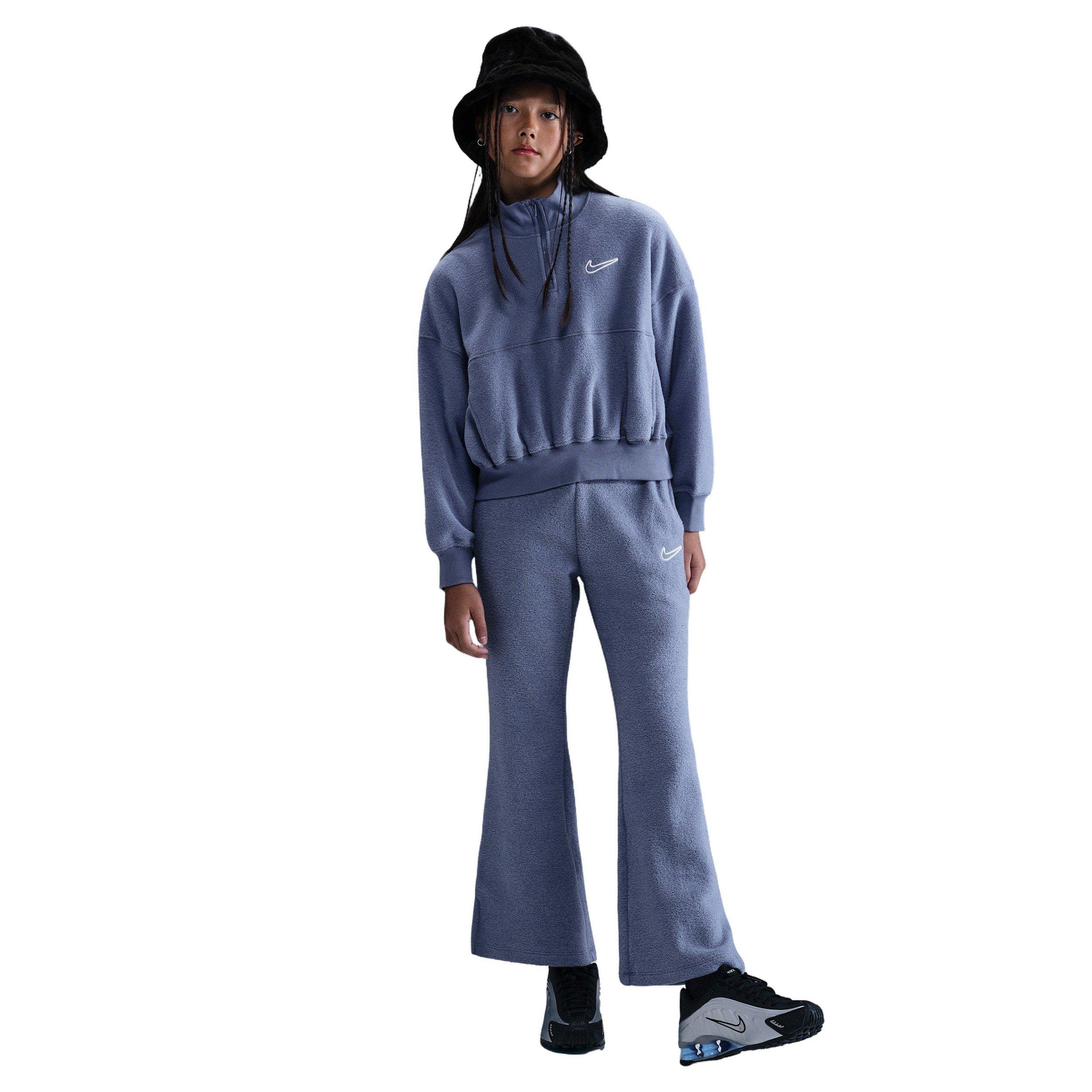 Nike Big Girls' Sportswear Long-Sleeve Fleece Cozy Top 2 - Indigo - INDIGO Thumbnail View 4