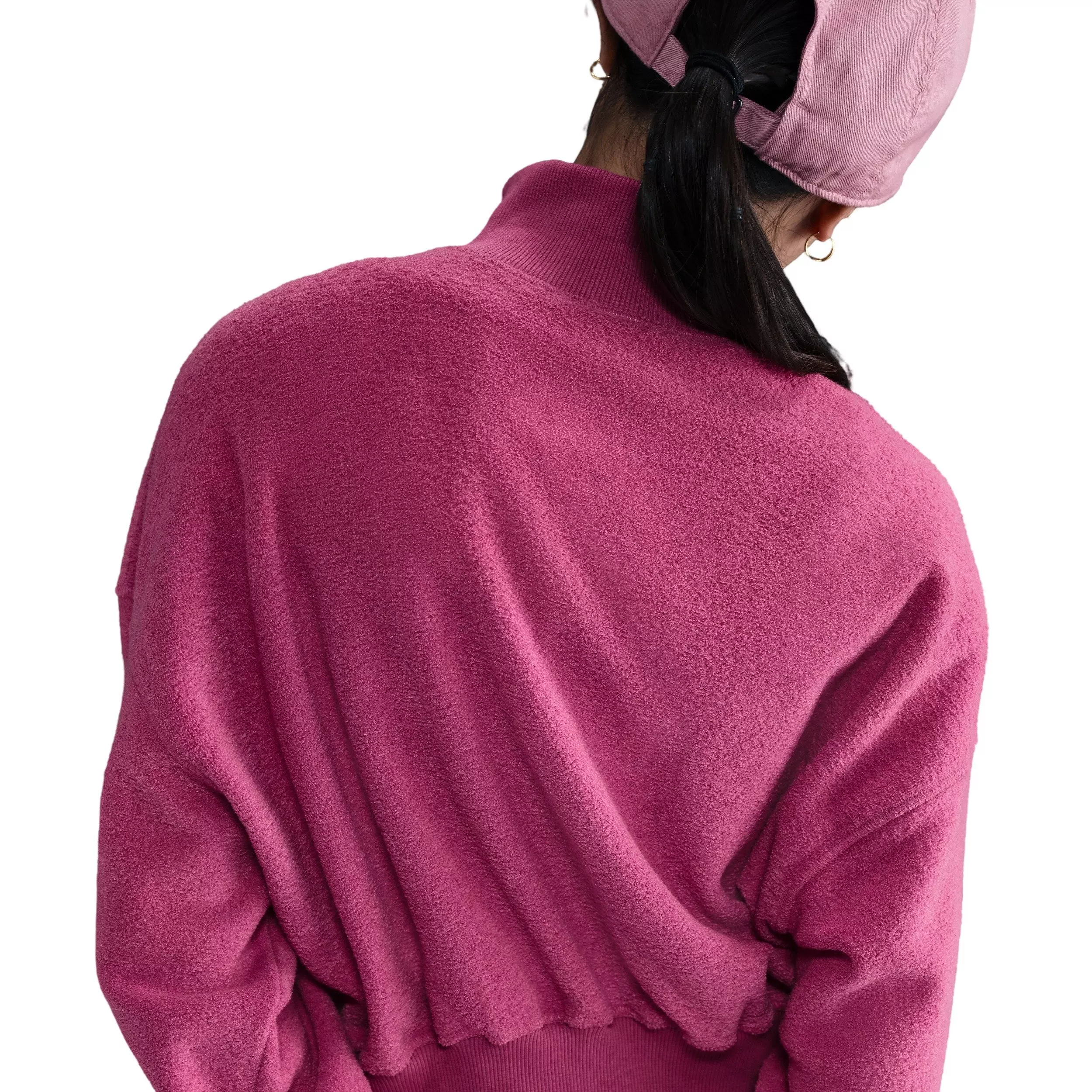 Nike Big Girls' Sportswear Long-Sleeve Fleece Cozy Top 2 -Beet Purple - BEET PURPLE