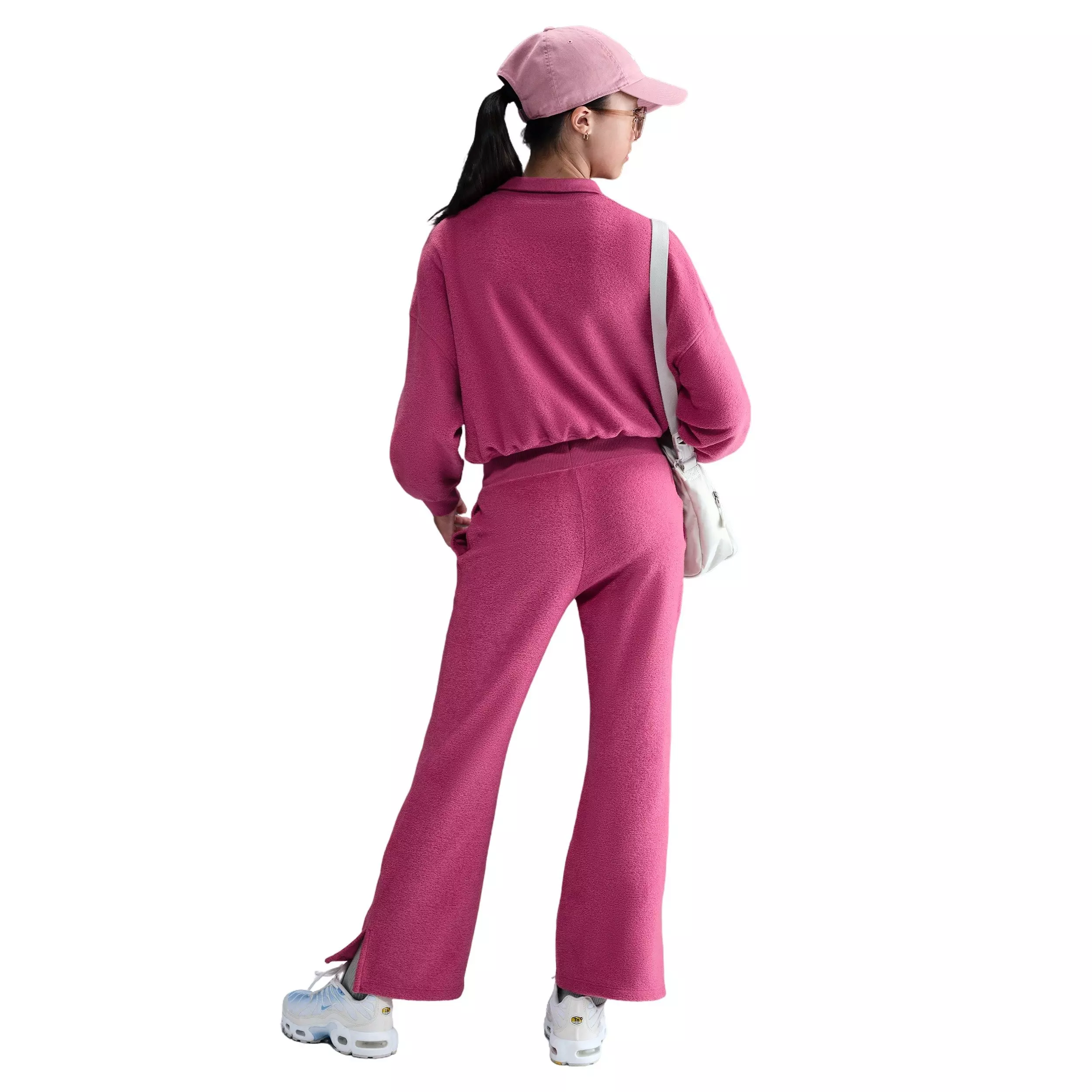 Nike Big Girls' Sportswear Long-Sleeve Fleece Cozy Top 2 -Beet Purple - BEET PURPLE