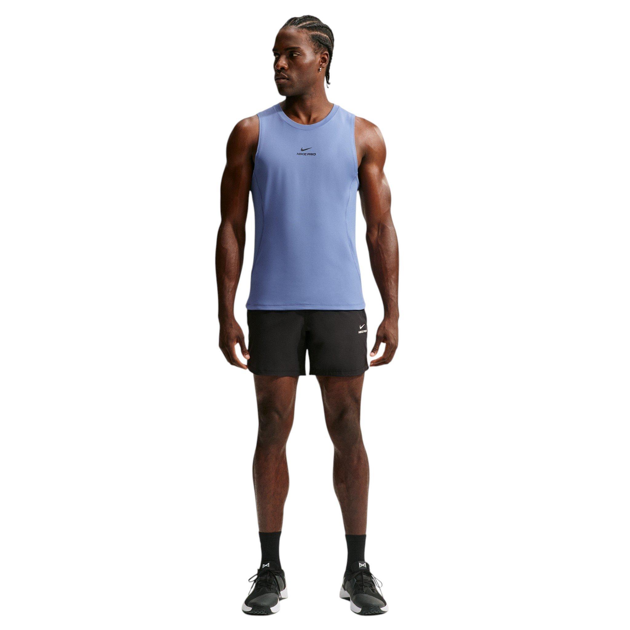 Nike Men's Pro Dri-FIT Training Tank - BLUE Thumbnail View 4