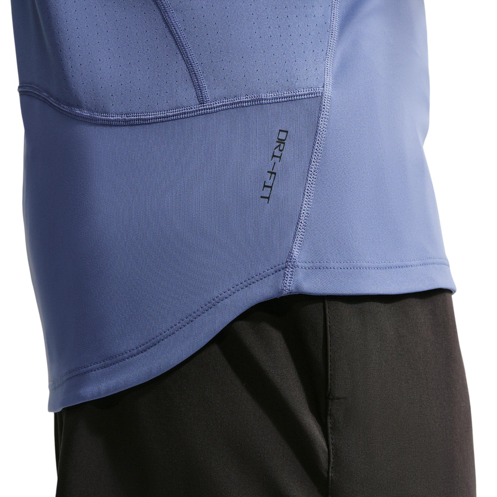Nike Men's Pro Dri-FIT Training Tank - BLUE Thumbnail View 6